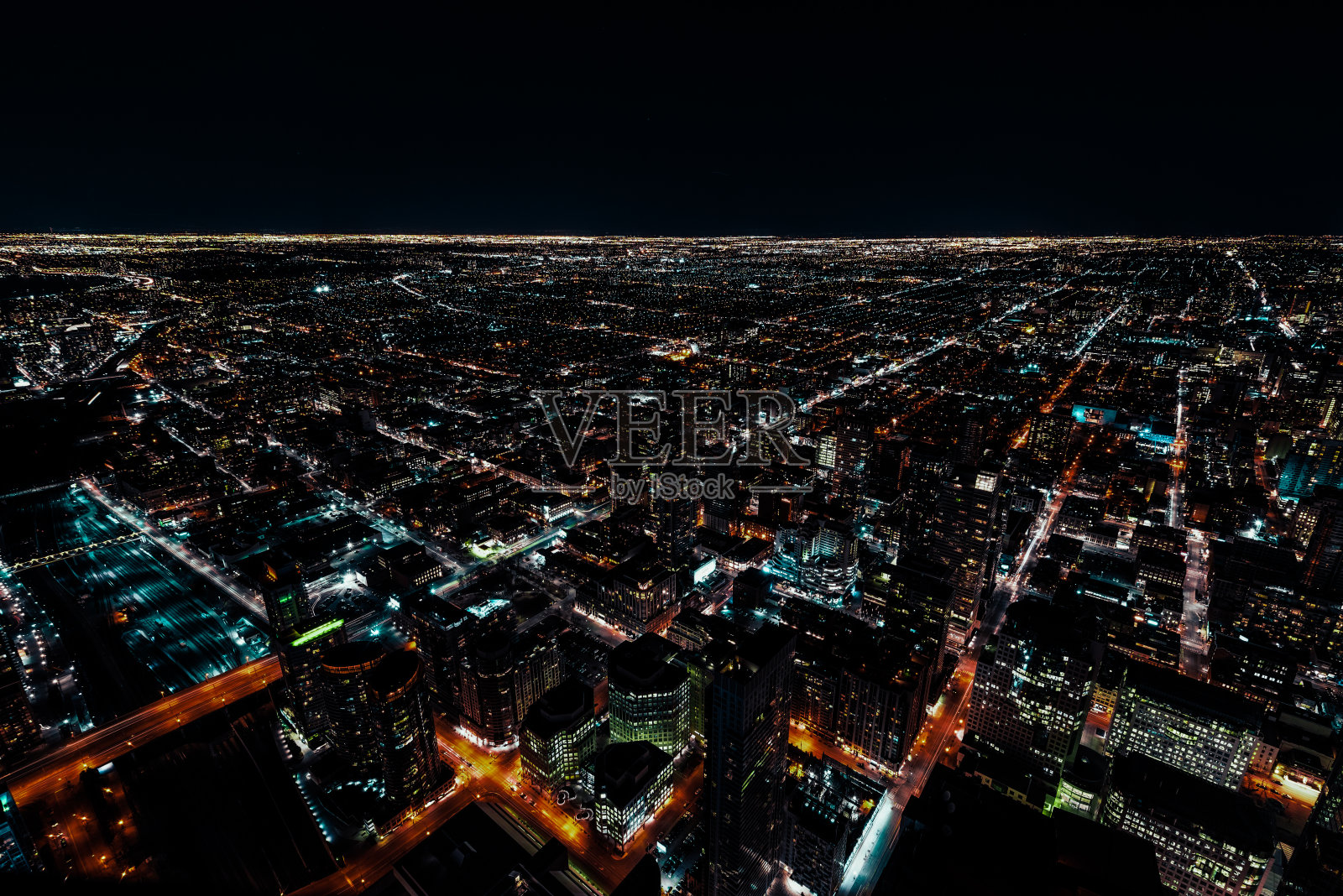 全景城市灯光照片摄影图片