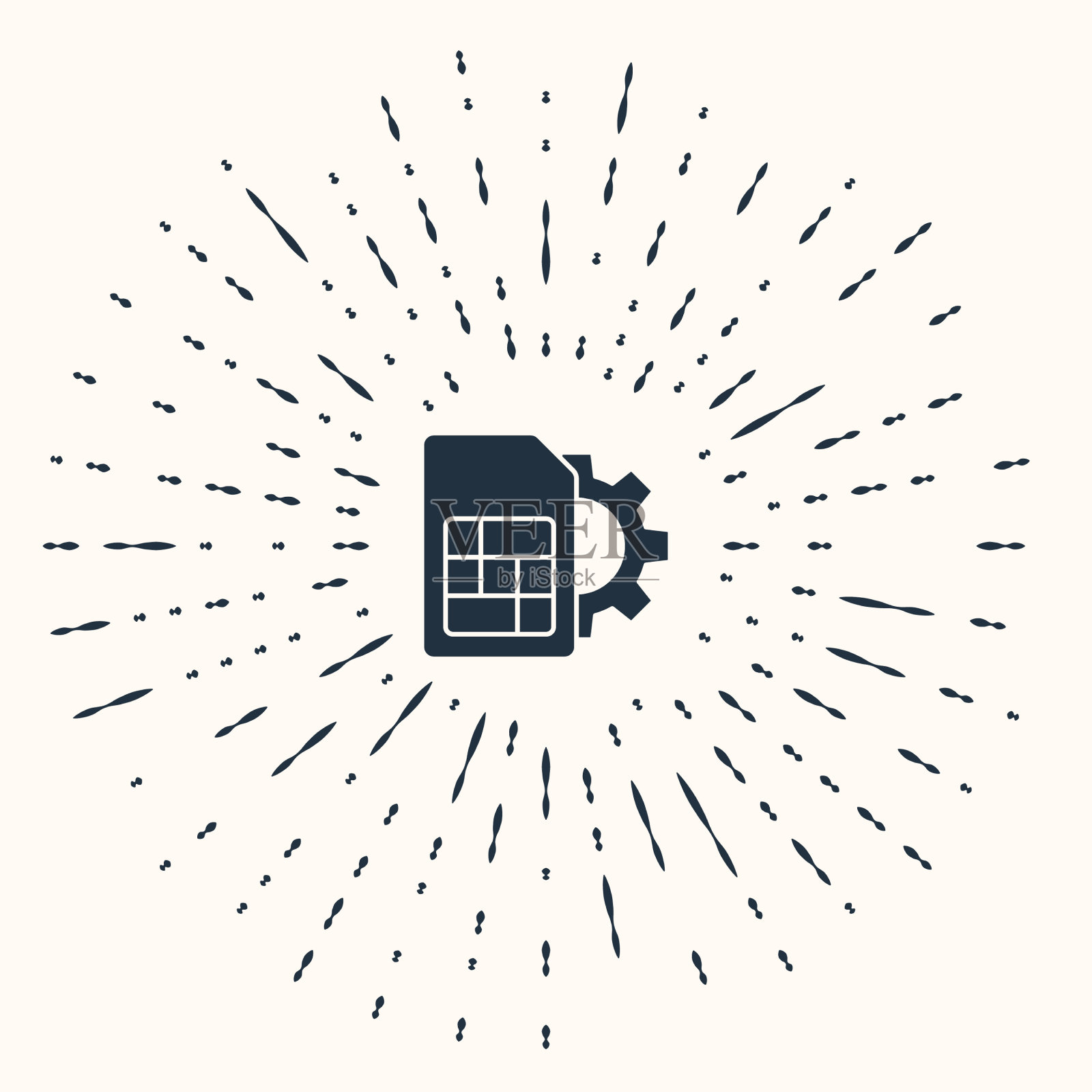 灰色sim卡设置图标孤立在米色图标素材