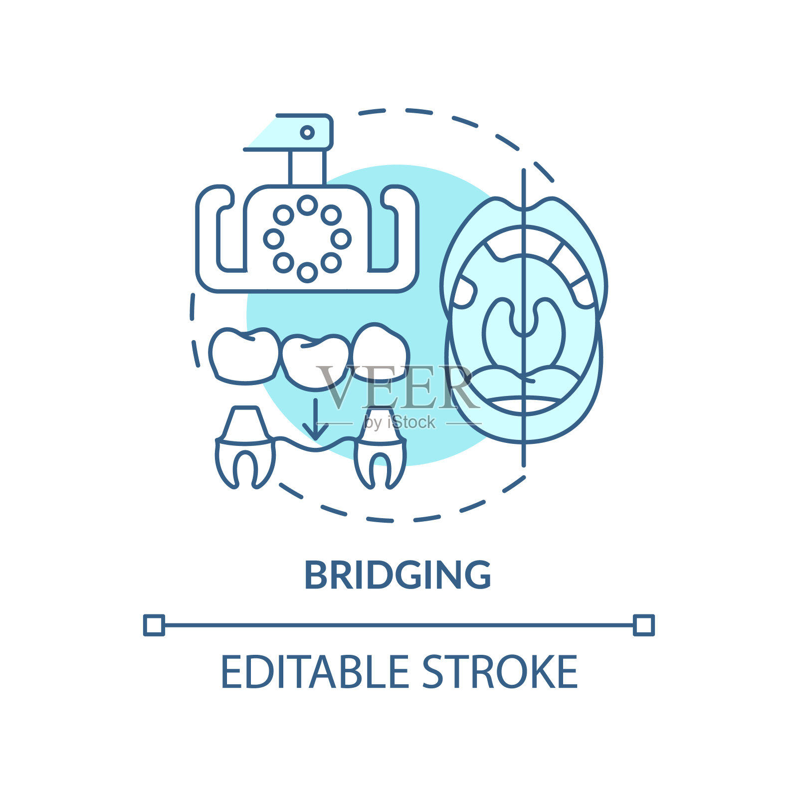 桥接绿松石概念图标插画图片素材