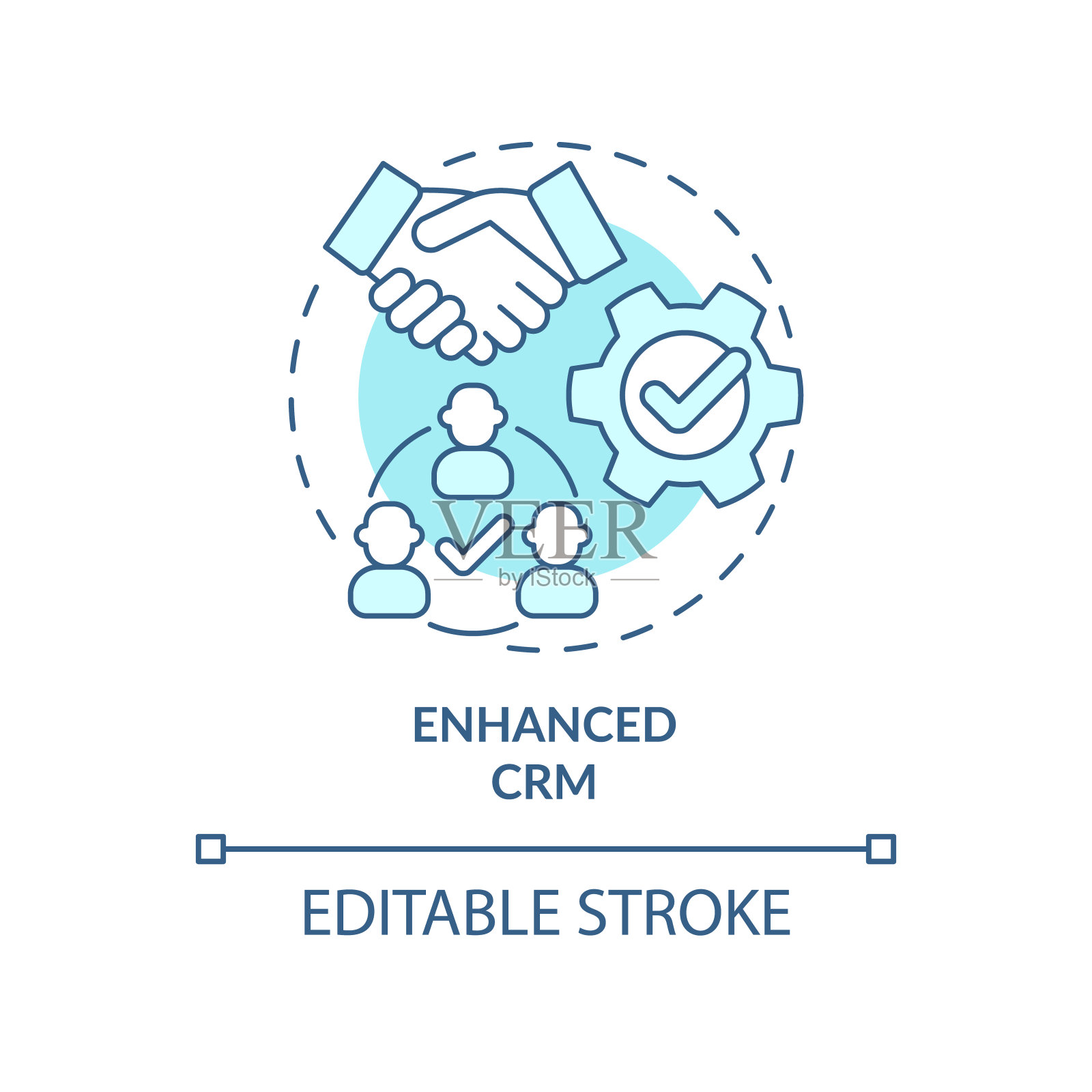 增强的CRM绿松石概念图标插画图片素材