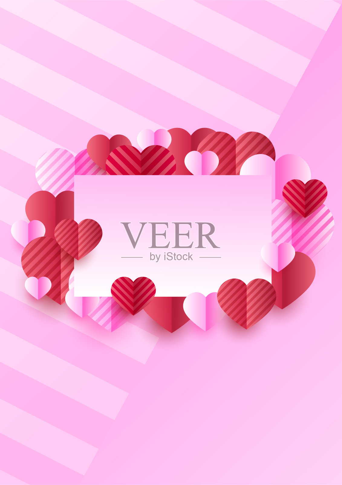 情人节背景在纸的风格插画图片素材