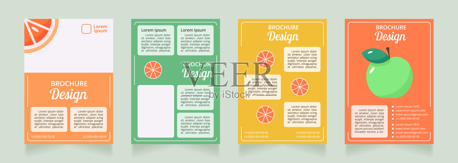 无麸质产品及食品空白宣传册布局设计设计模板素材