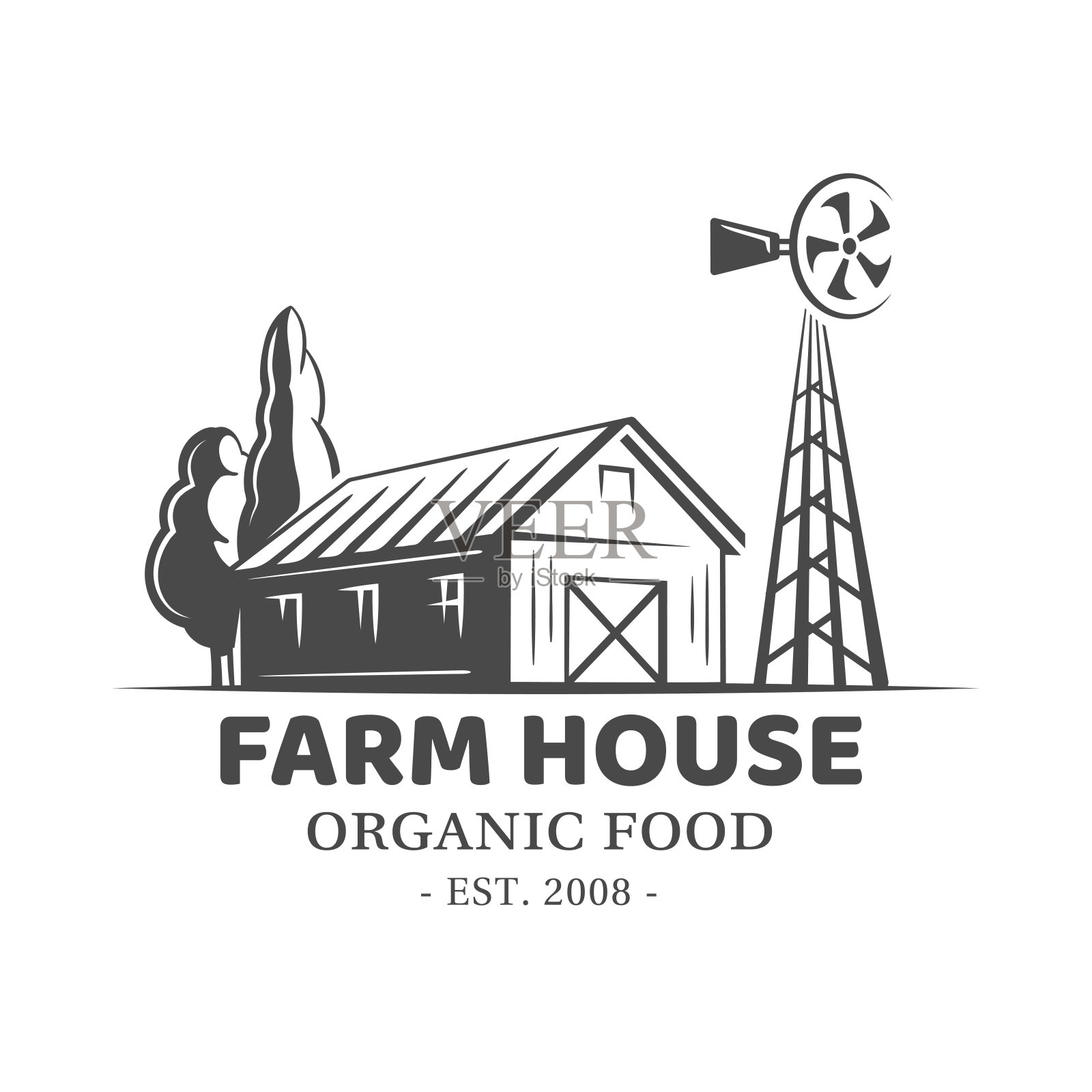 农业市场的标签插画图片素材