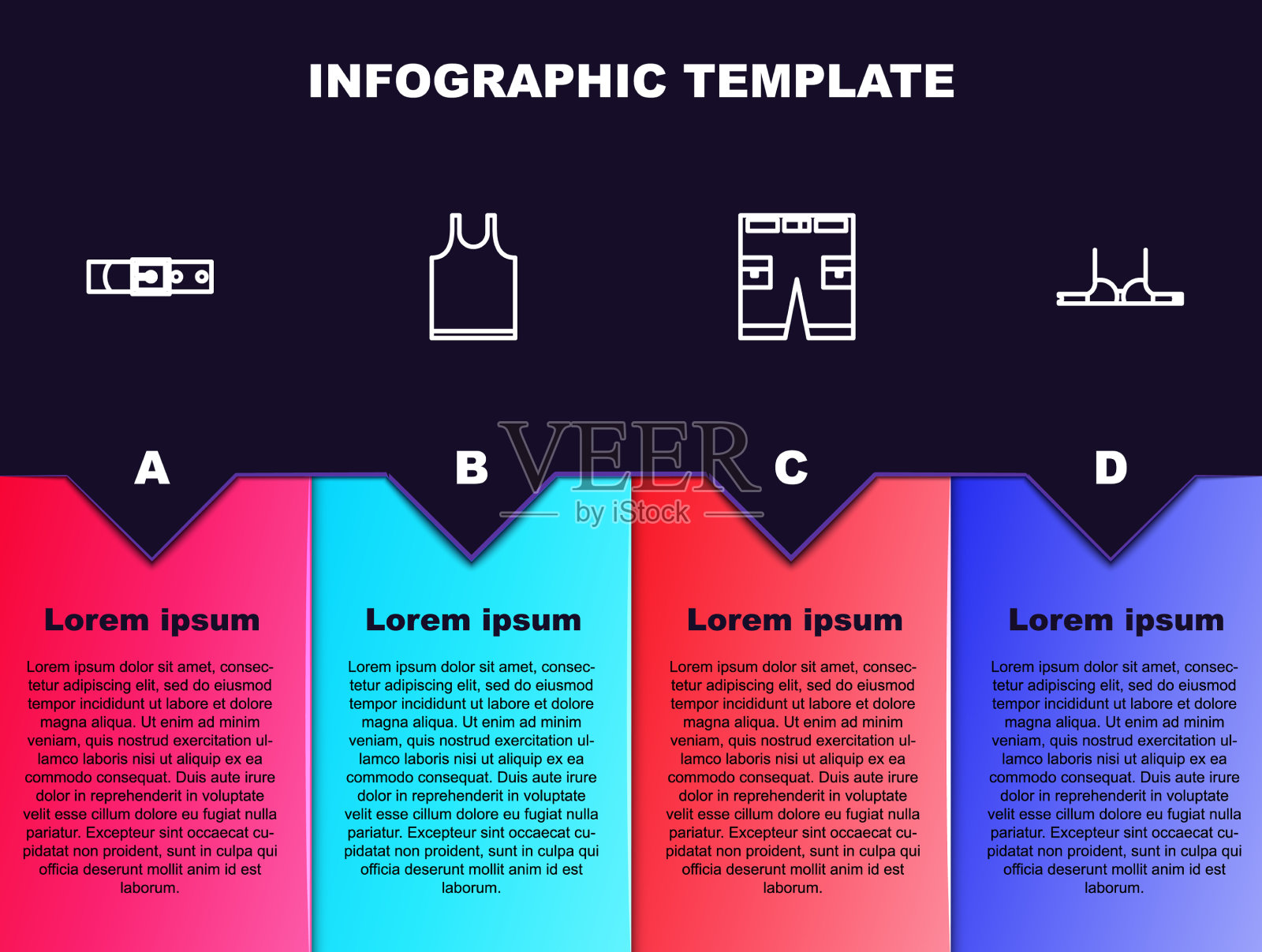 设置线皮带皮带无袖短袖t恤插画图片素材