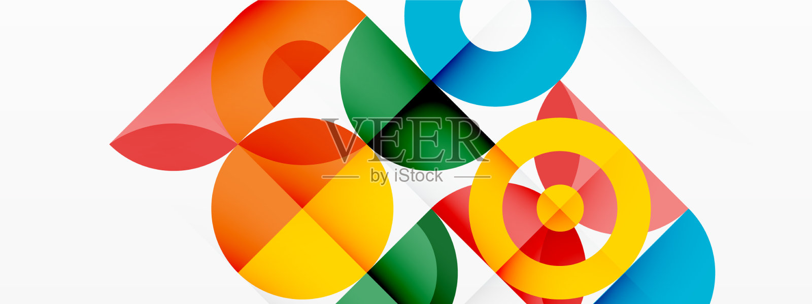 彩色圆抽象背景模板插画图片素材