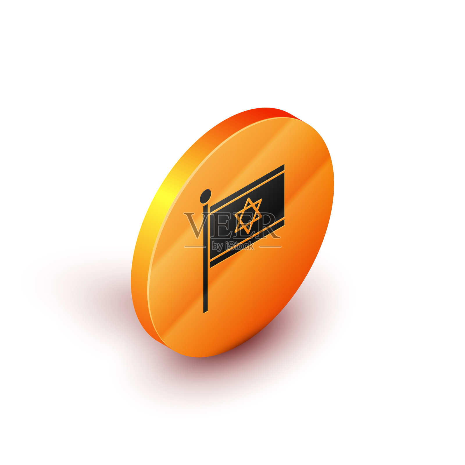 以色列的等距国旗图标孤立在白色上插画图片素材