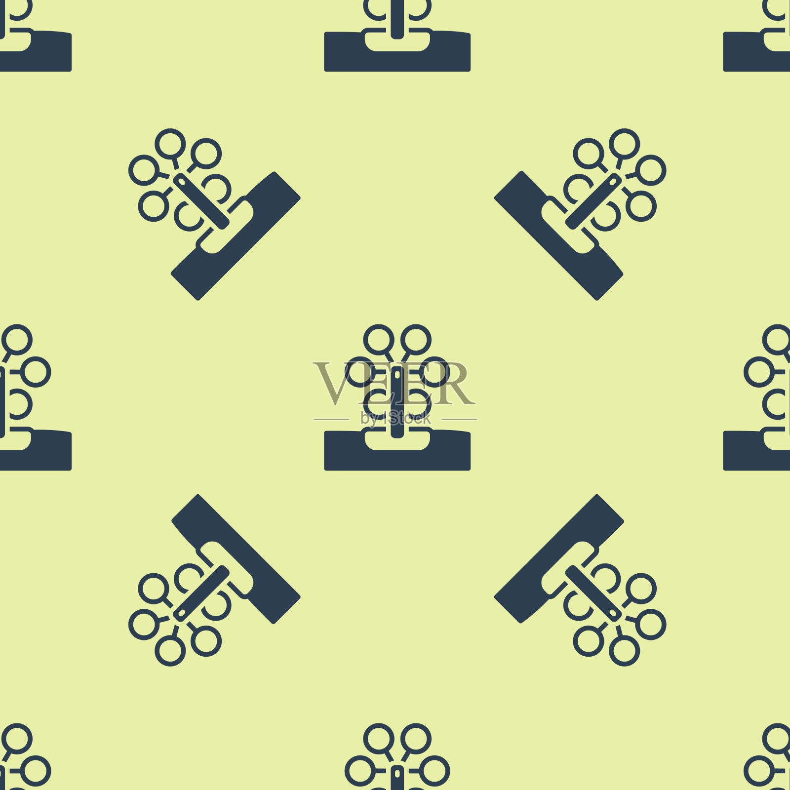 蓝色摩天轮图标孤立无缝模式插画图片素材