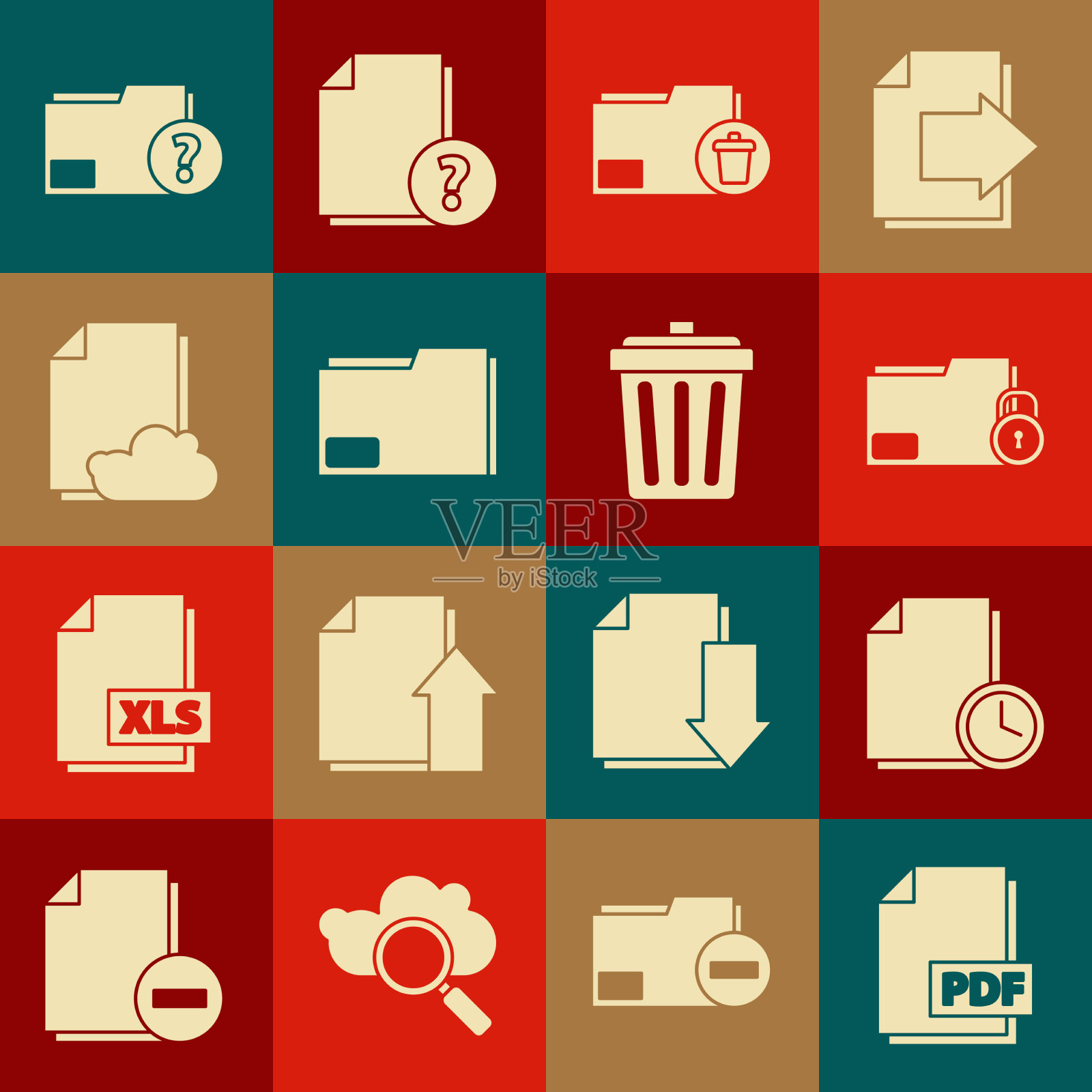 设置PDF文件文件文件与时钟文件夹图标素材