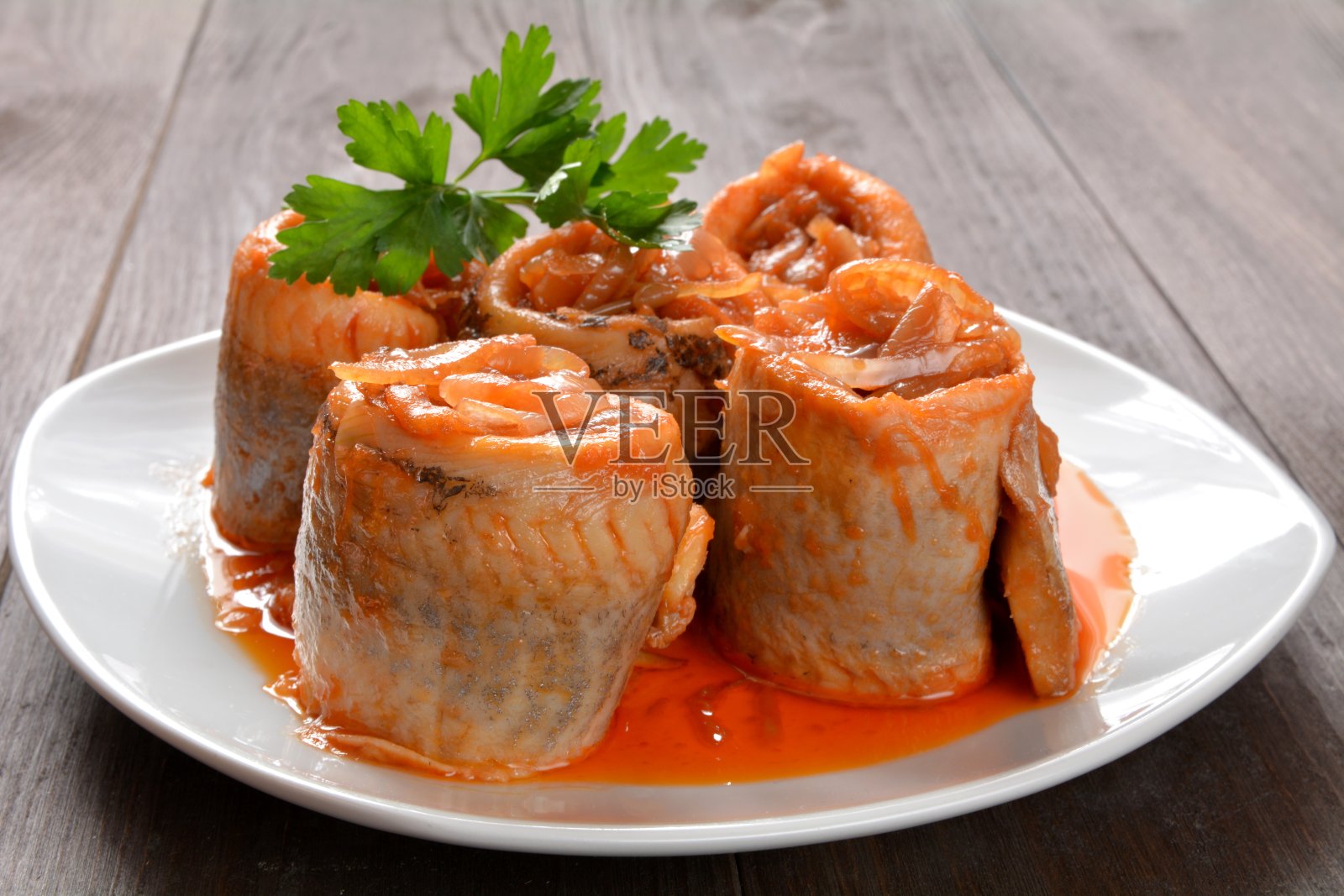 腌制鲱鱼鱼片照片摄影图片