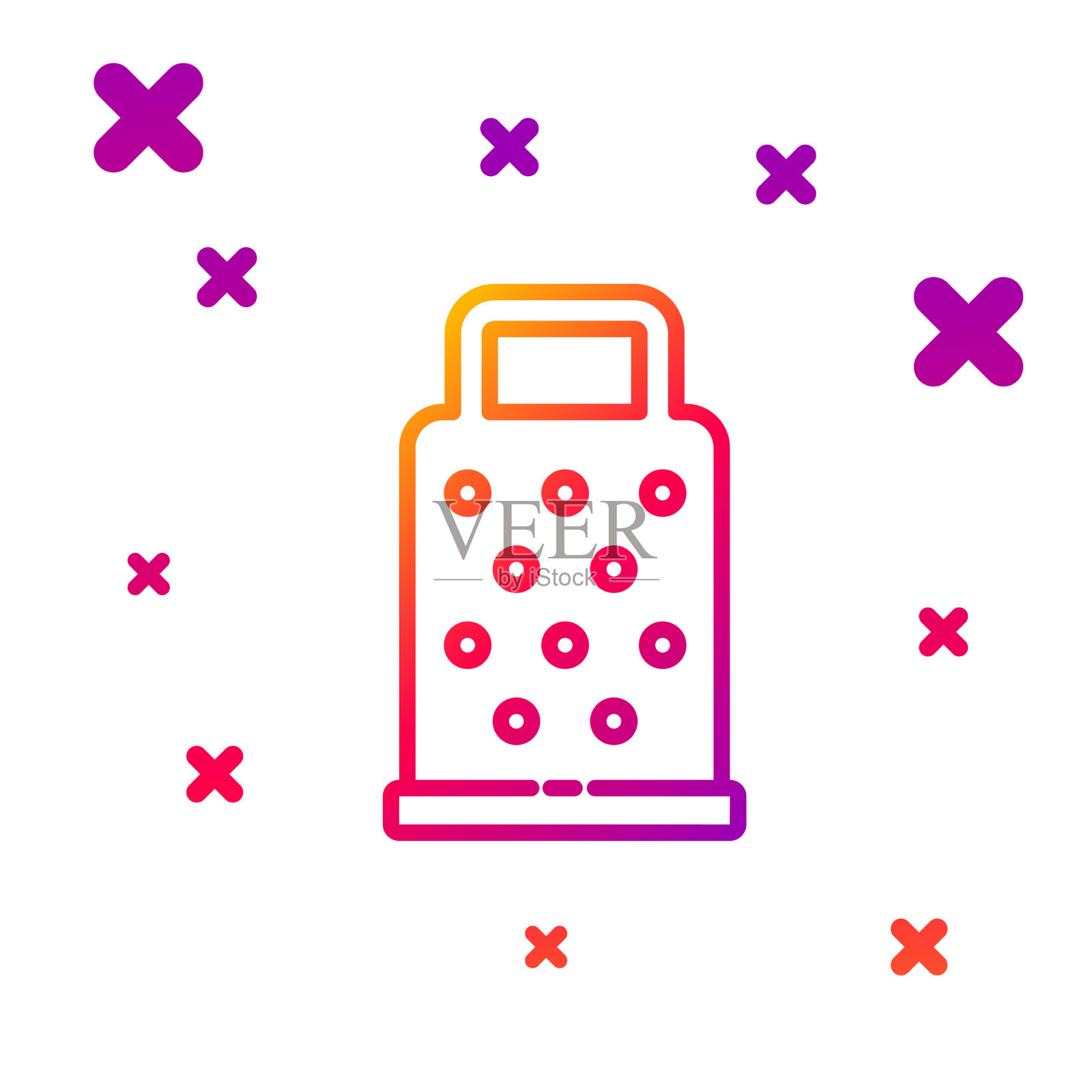 彩色线刨丝图标孤立在白色上图标素材