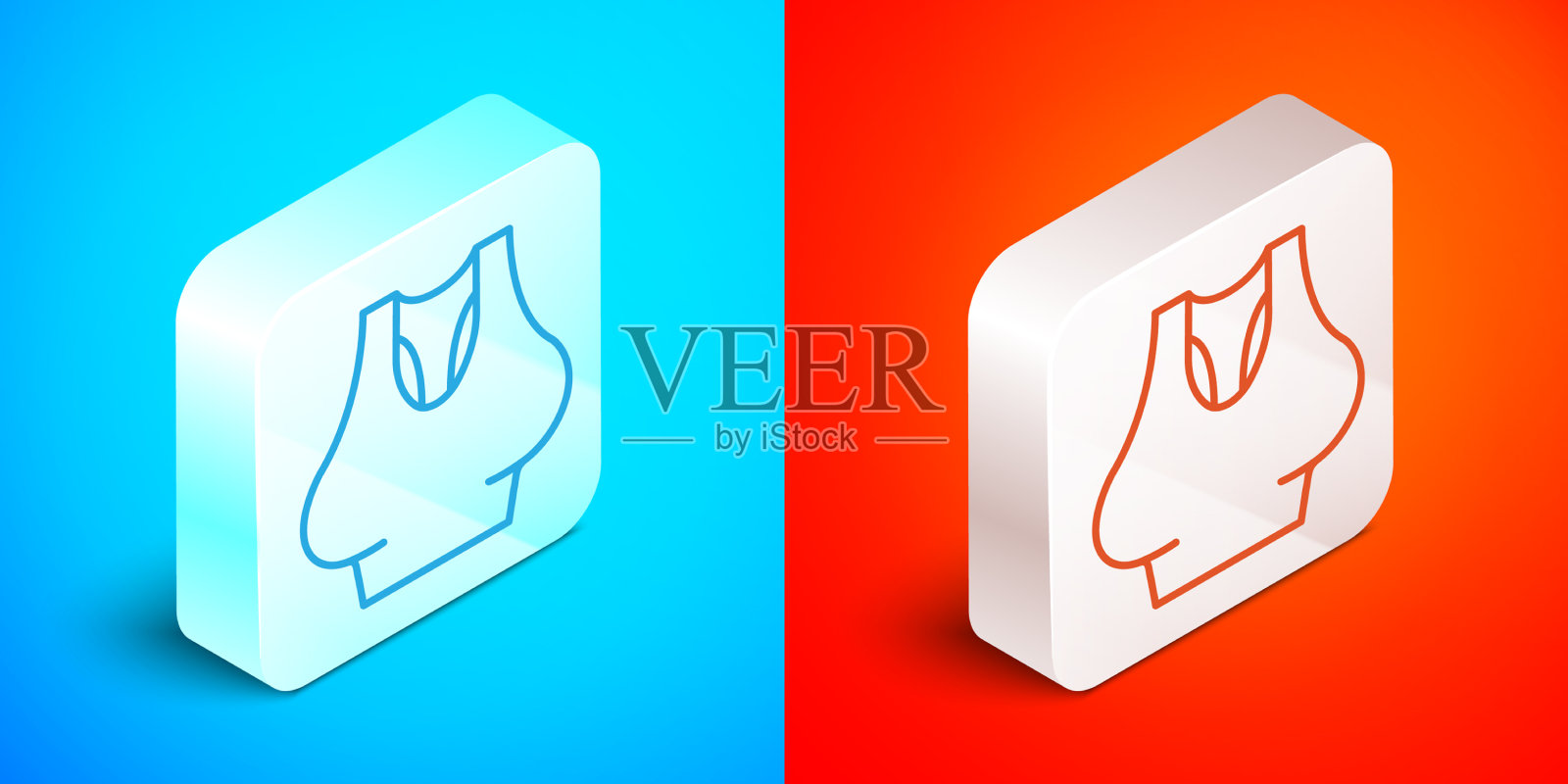 在蓝色上孤立的等距线汗衫图标图标素材