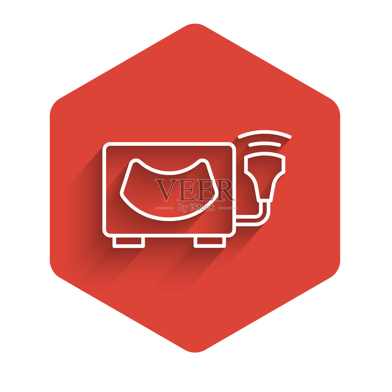 白线超声图标隔离与长图标素材