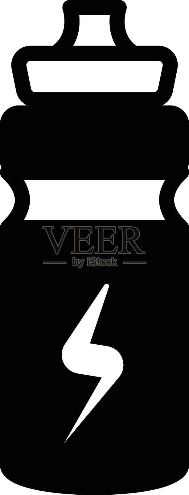 能量饮料瓶子容器概念矢量符号图标设计，自行车运动符号，自行车标志，自行车设备库存插图插画图片素材