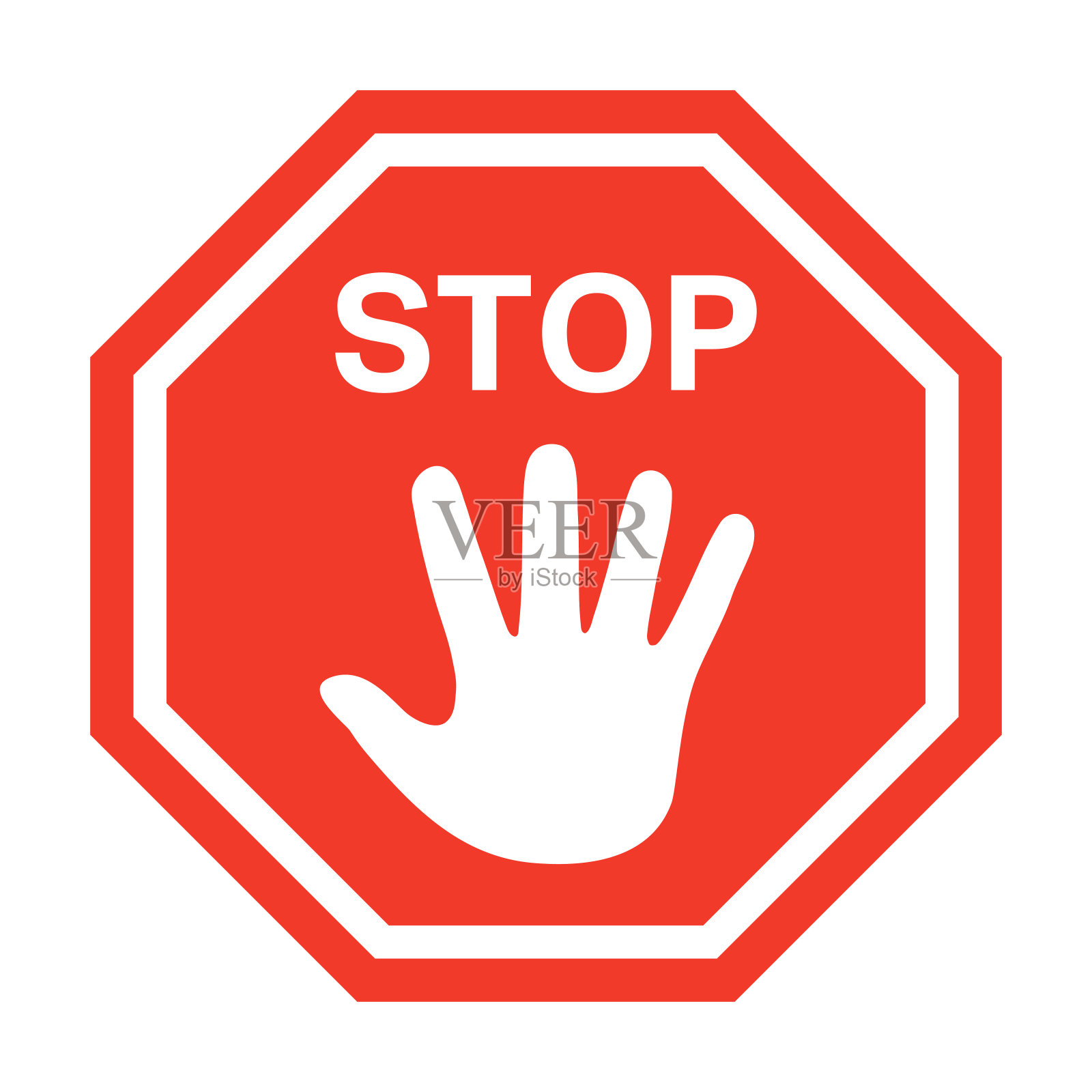 停止标志孤立矢量插图。插画图片素材