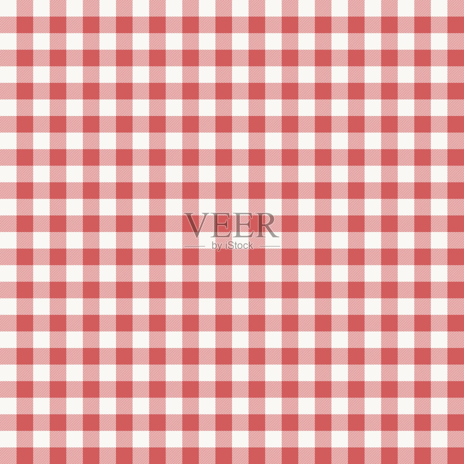 红白方格台布图案插画图片素材