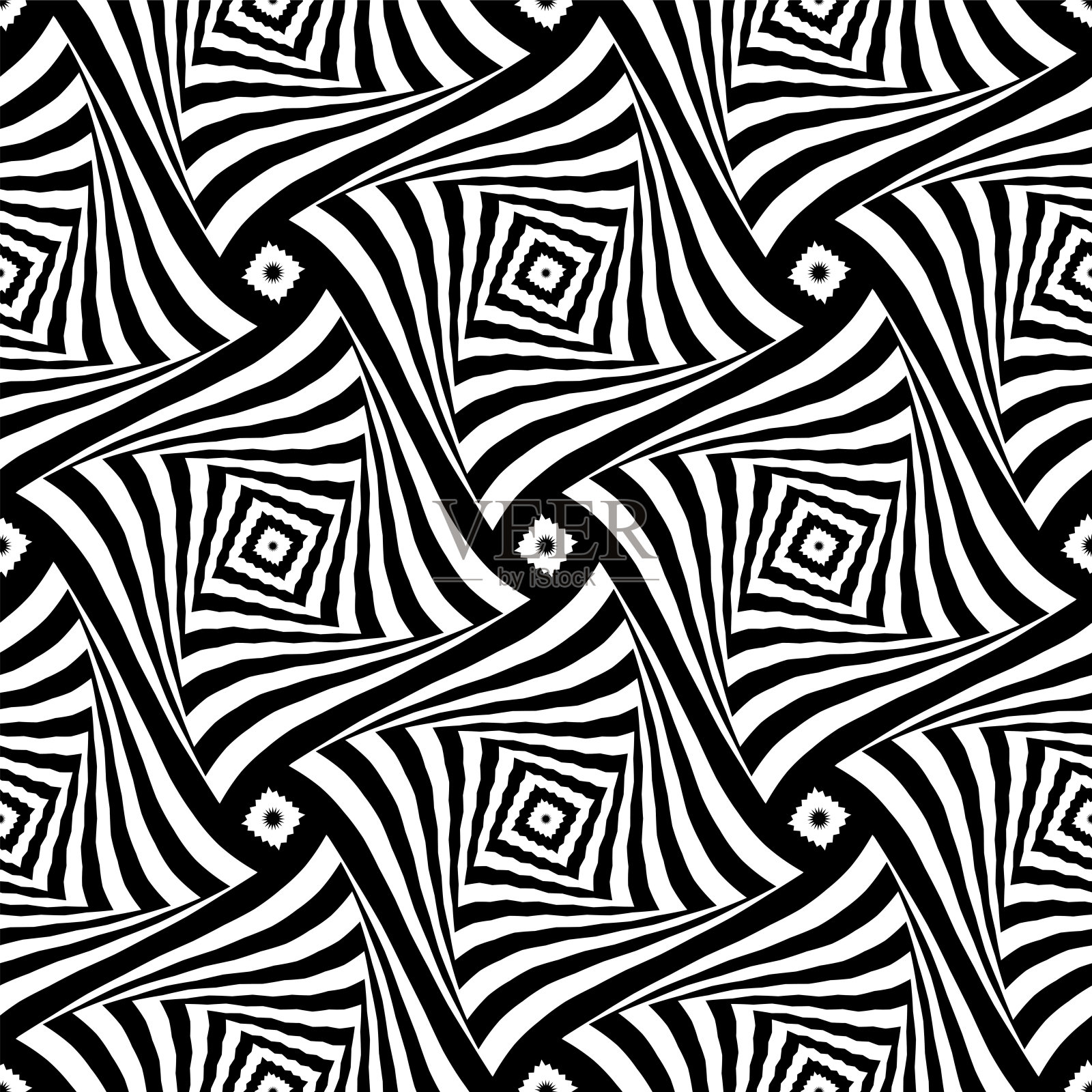 抽象无缝op艺术图案。扭线纹理。插画图片素材