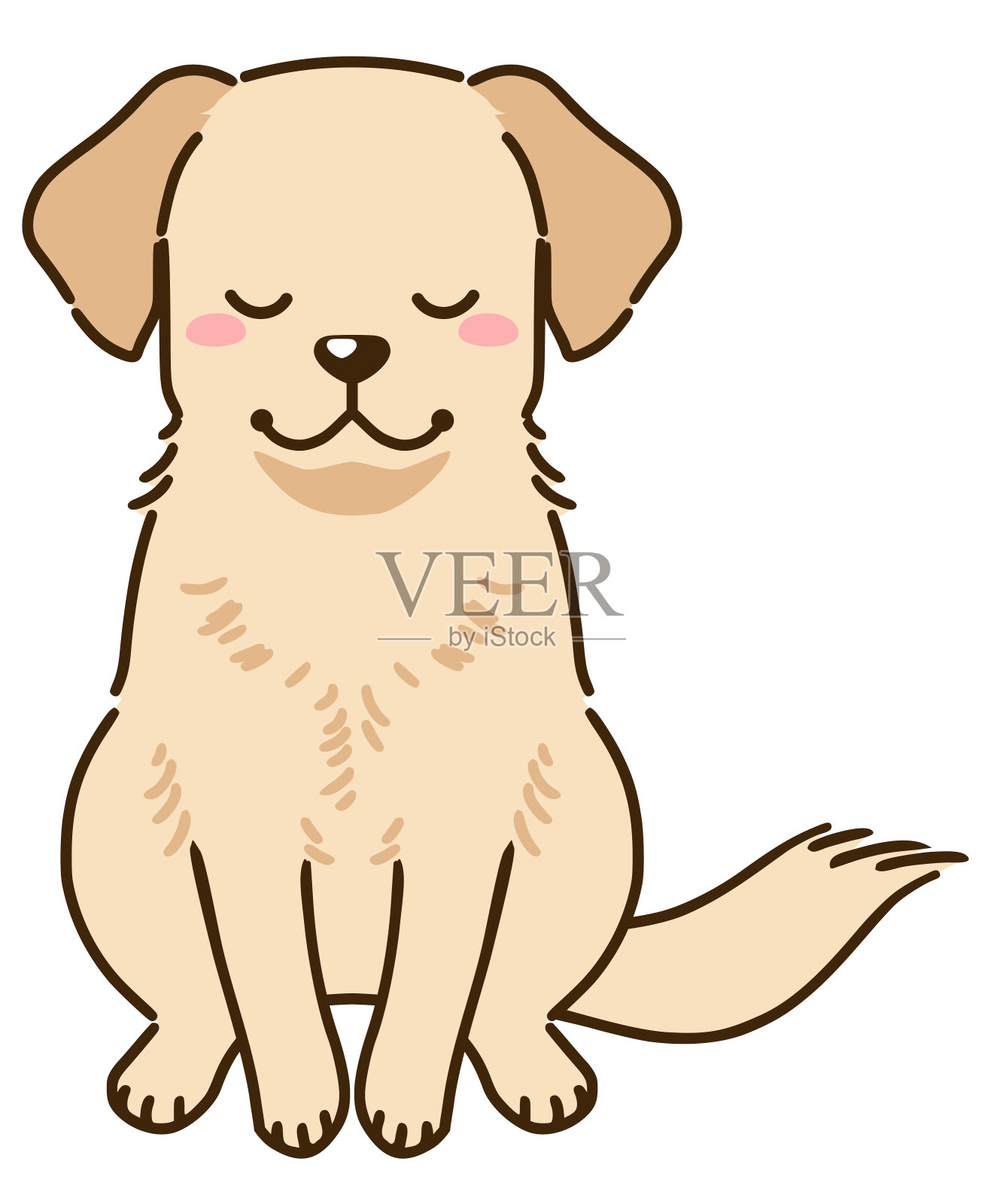 拉布拉多寻回犬问候(黄色)插画图片素材