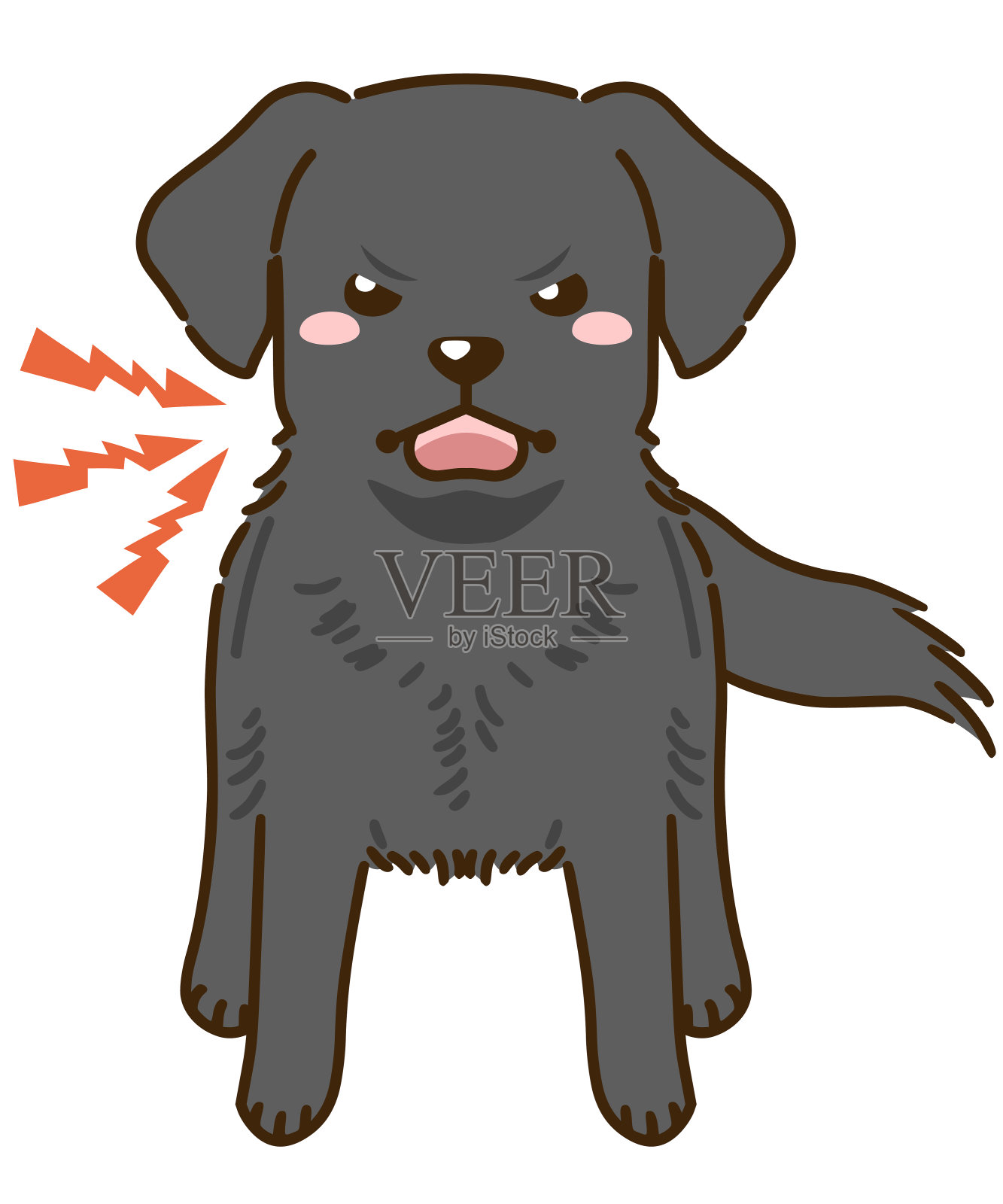险恶的拉布拉多寻回犬(黑)插画图片素材