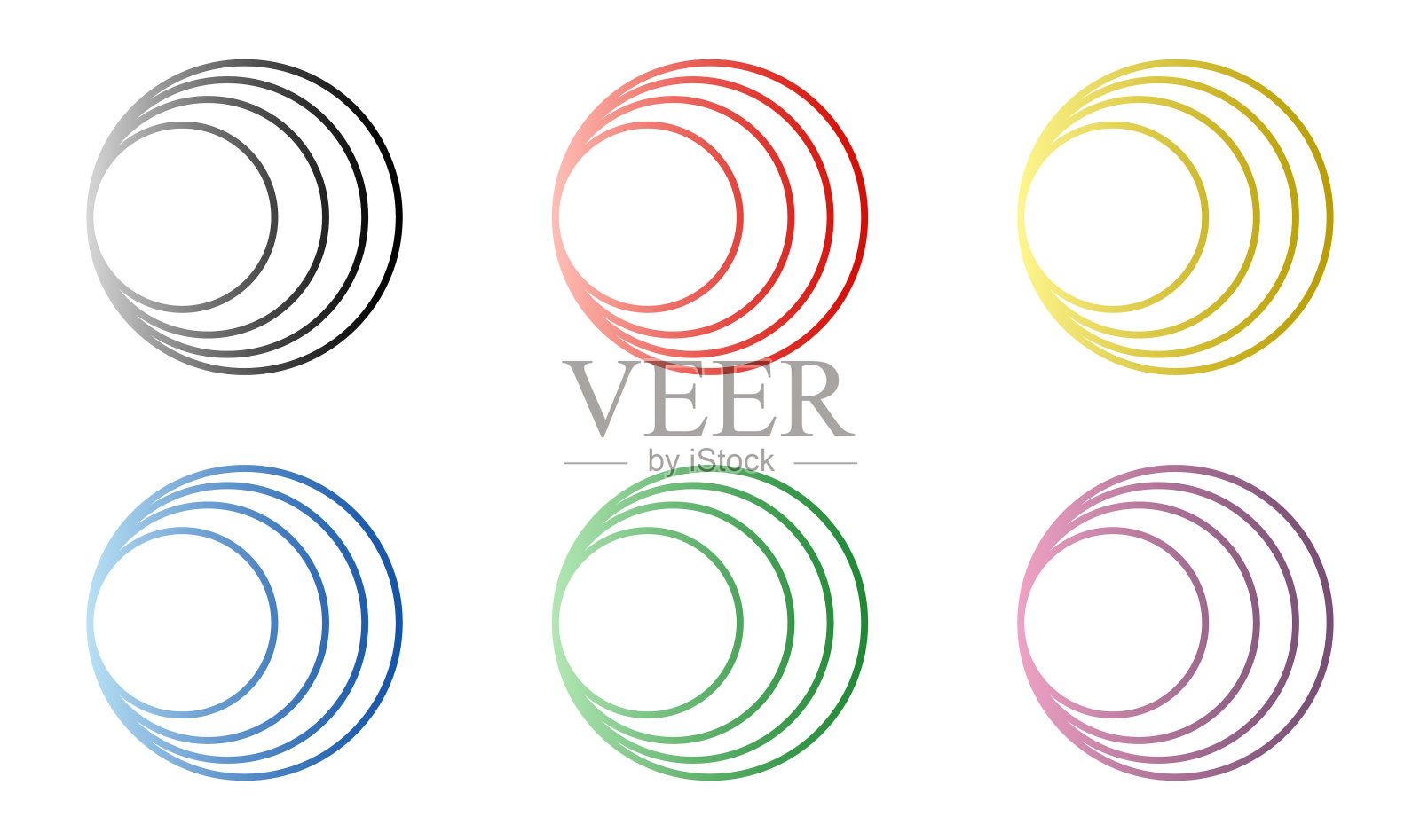 彩色环形集设计元素图片