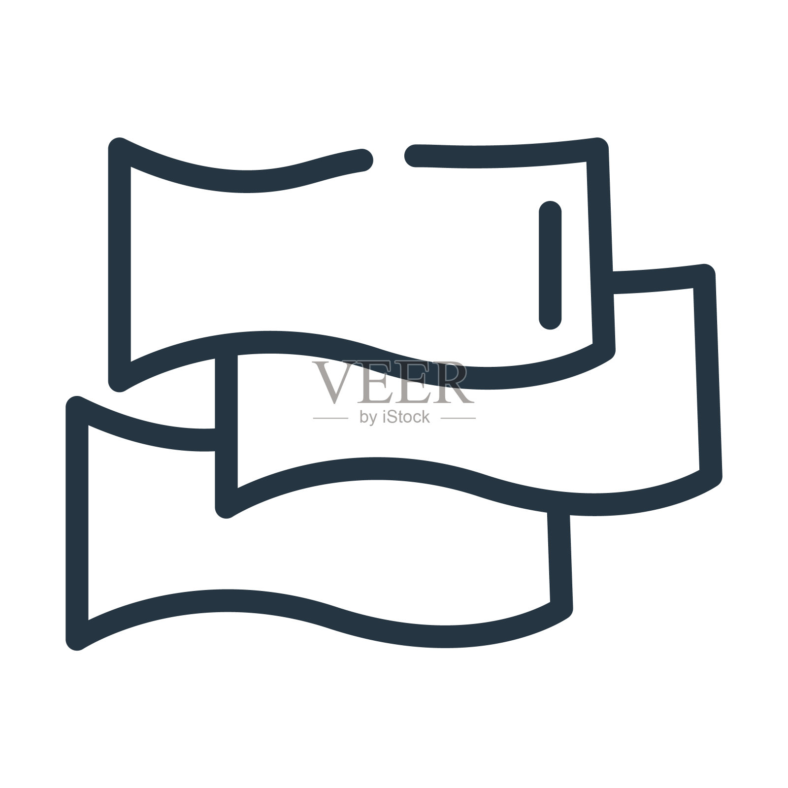 纺织细线图标。织物，标签线性图标从sew概念孤立的轮廓标志。矢量插图符号元素的网页设计和应用程序。图标素材