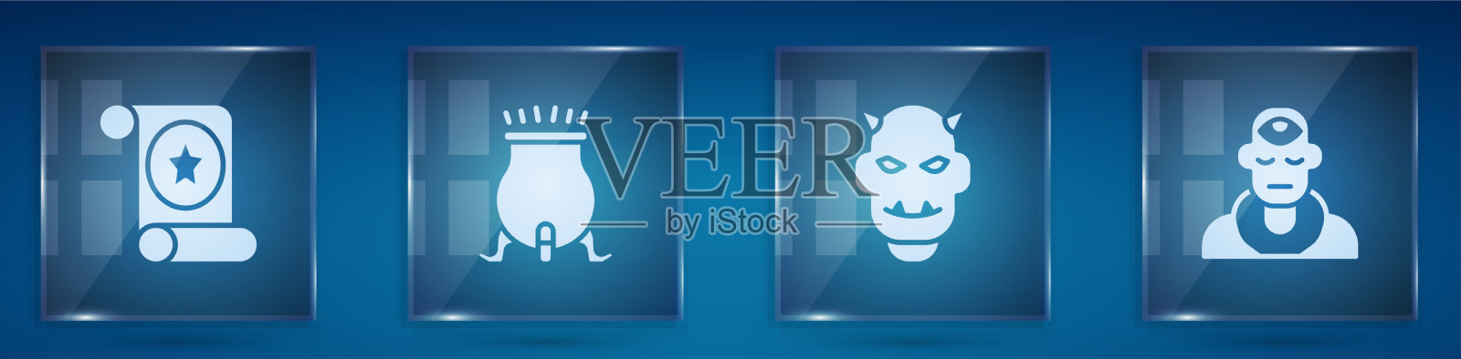 设置魔法卷轴女巫大锅面具的图标素材