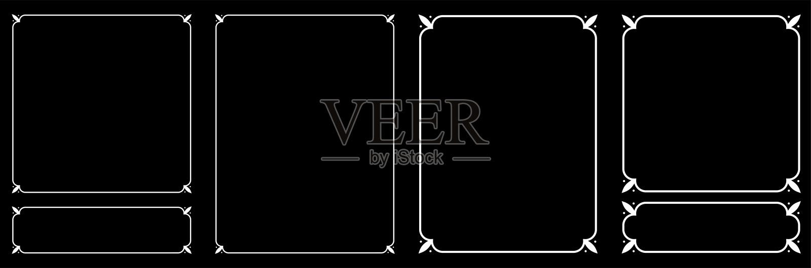 黑色背景的老式矢量边框插画图片素材