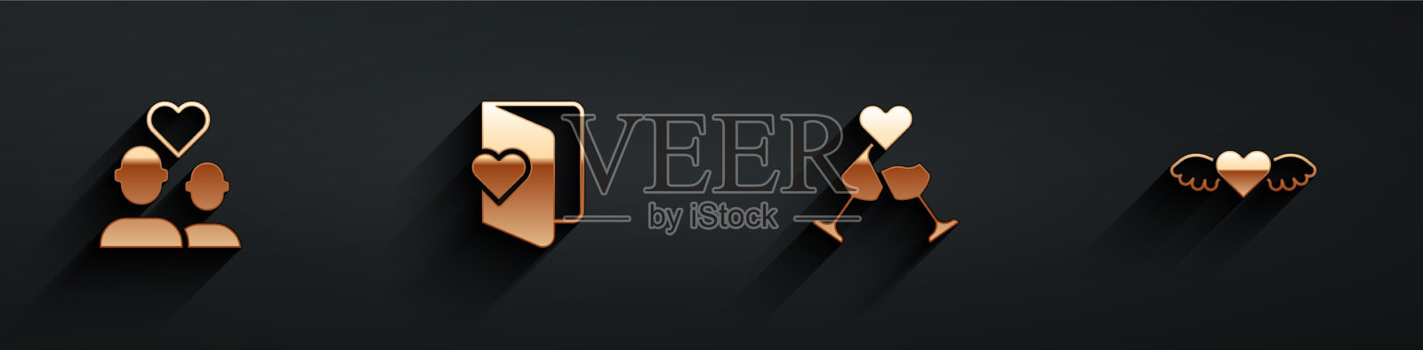 情人节情侣宣传单杯图标素材