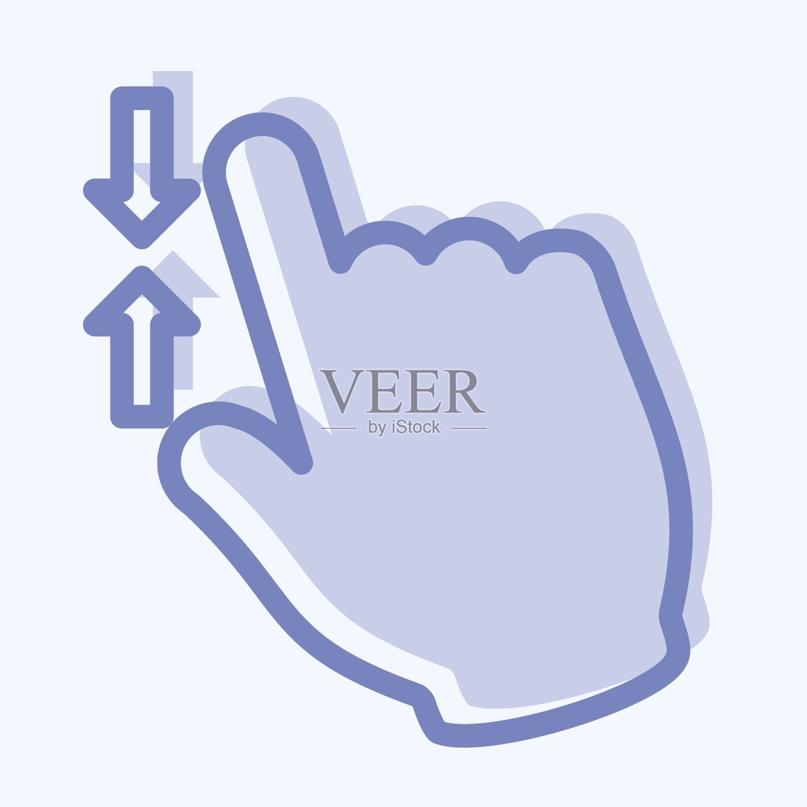 图标缩小-两种色调风格-简单的插图，可编辑的描边插画图片素材