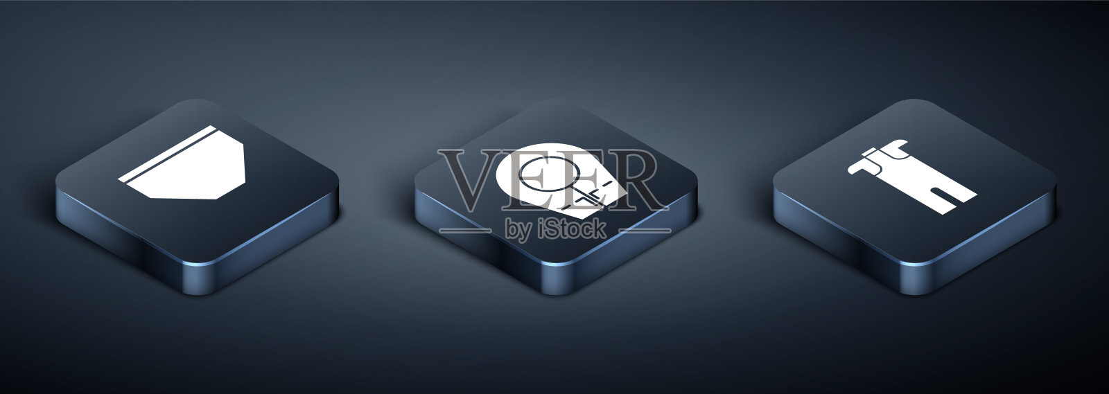 设置等距泳裤，潜水服和潜水帽图标。向量图标素材