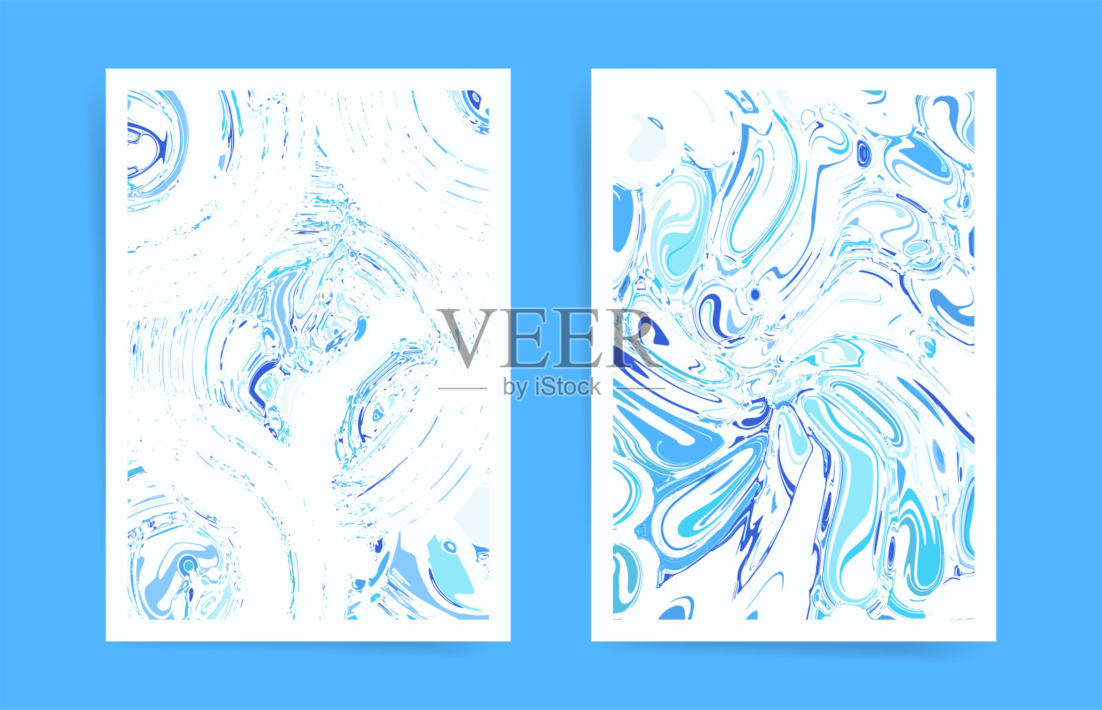 摘要浅蓝色波浪水面背景设置。插画图片素材