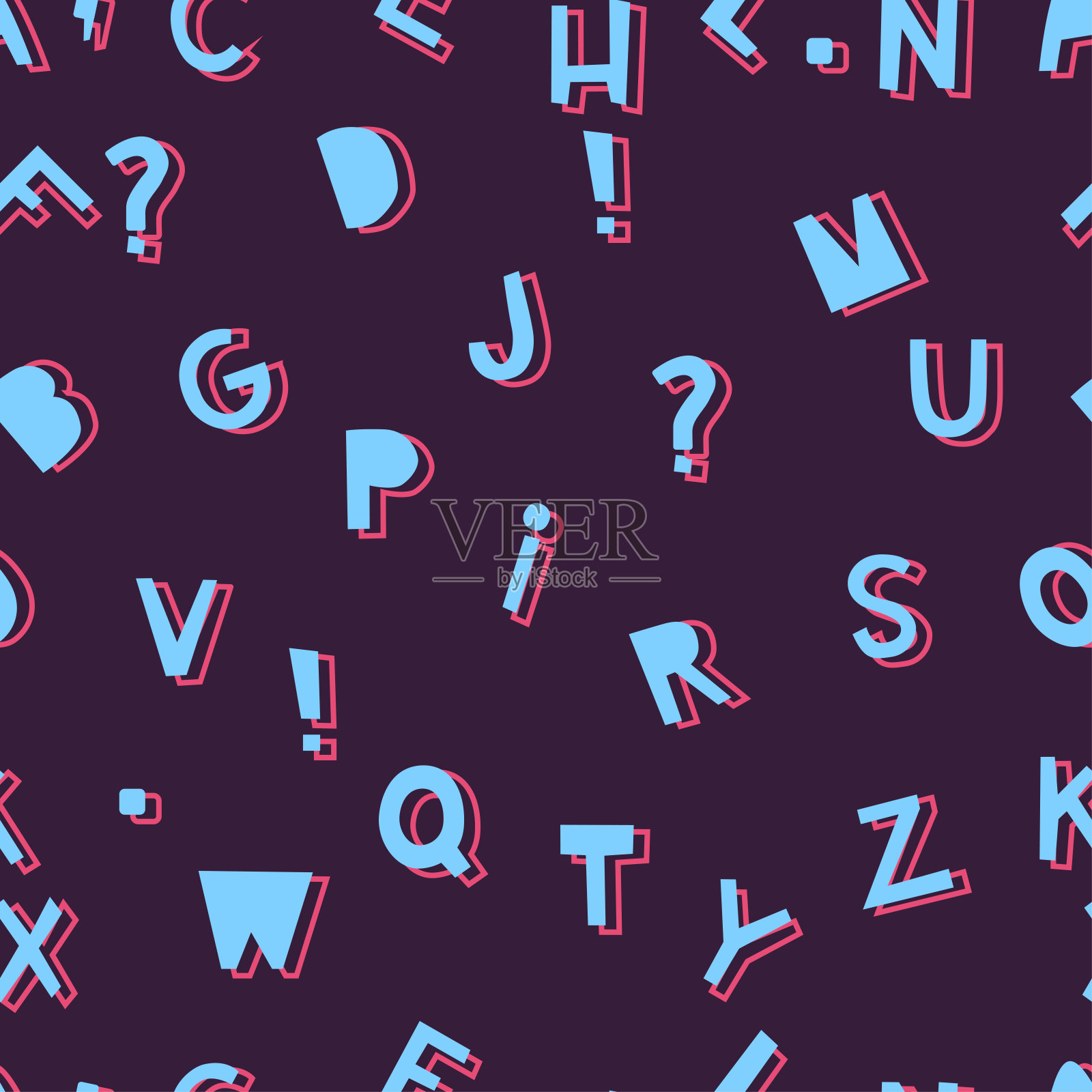 ABC矢量无缝图插画图片素材