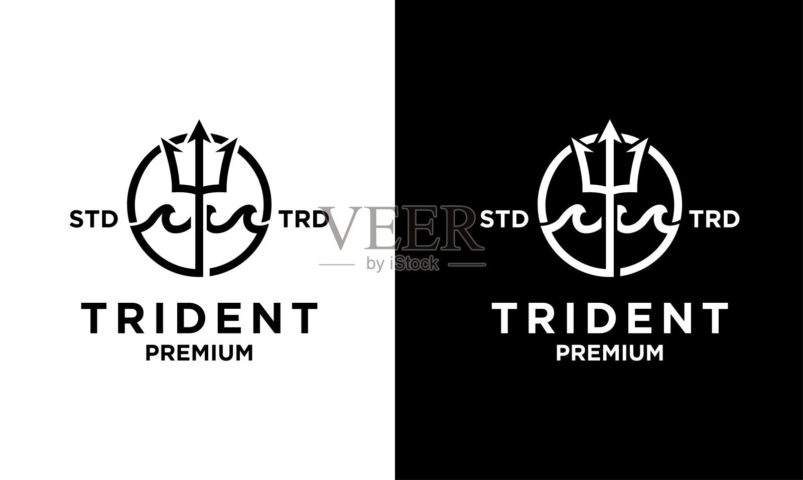 三叉戟海复古设计插画图片素材