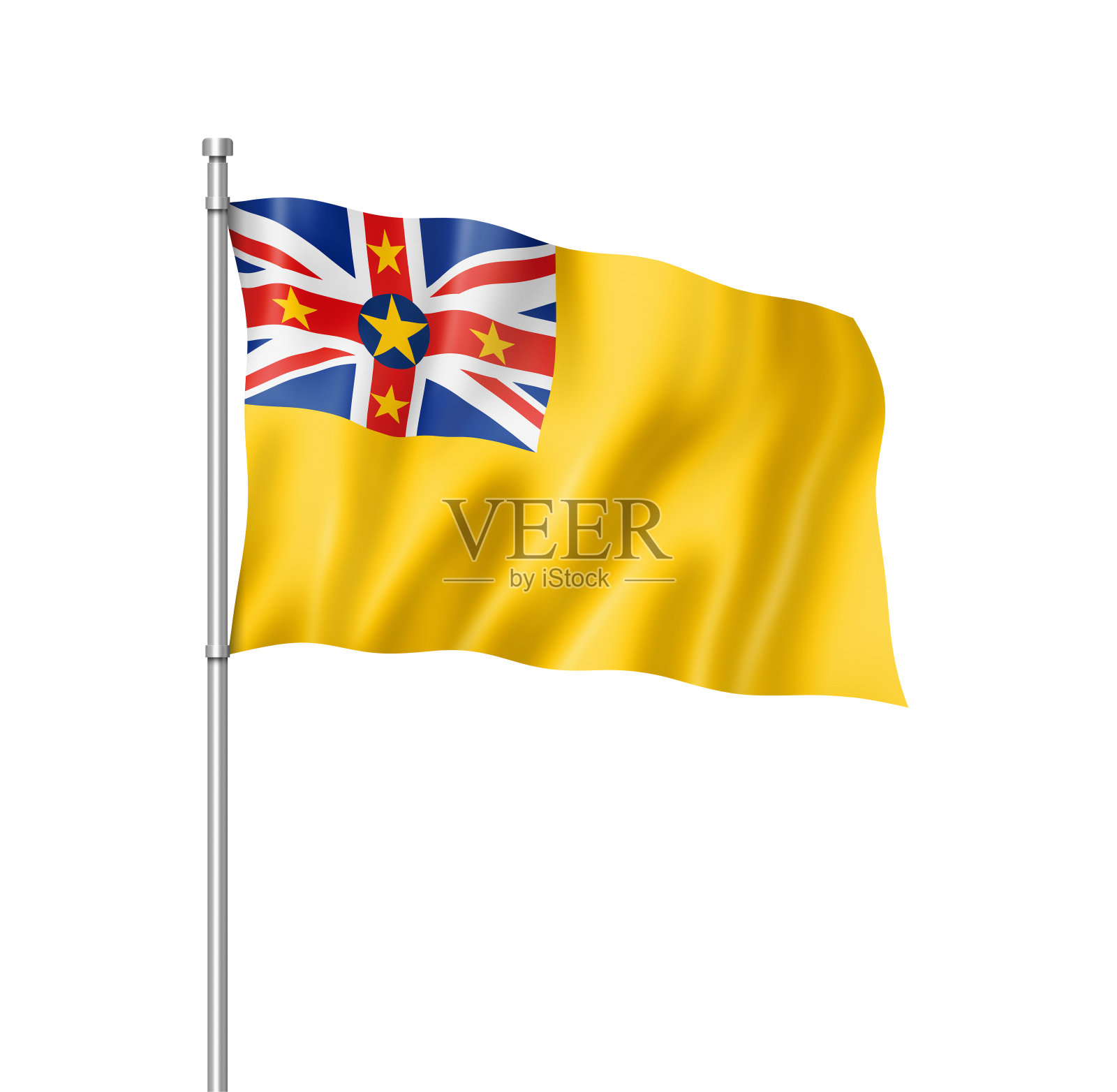 纽埃旗孤立在白色上照片摄影图片