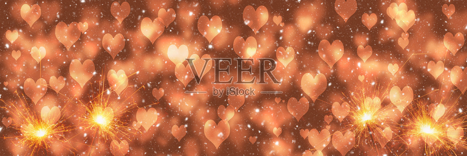 燃烧的火花在抽象的雪域背景。新年快乐。三维演示照片摄影图片