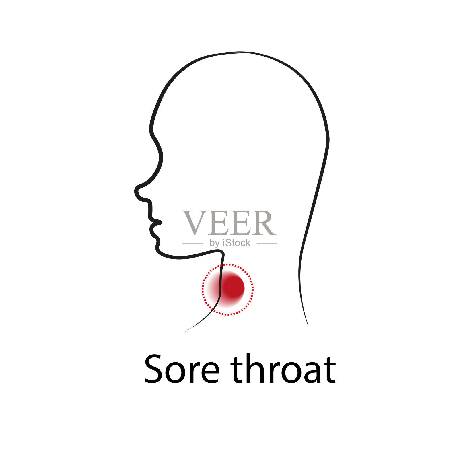 病媒插图的人感到喉咙发炎，喉咙痛，流感症状，健康问题。插画图片素材