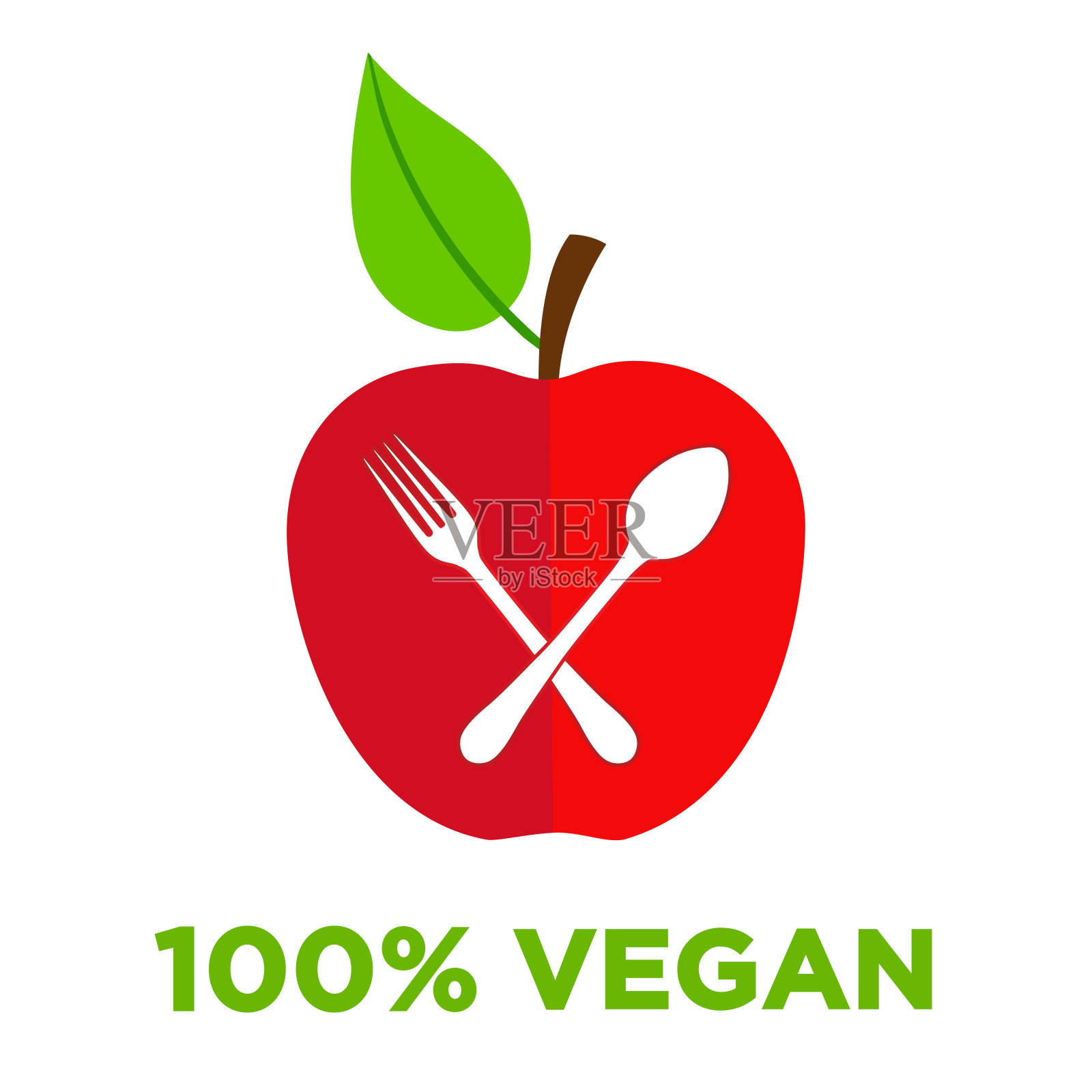 插图有机自然生物，健康食品徽章，新鲜的生态素食在白色背景插画图片素材