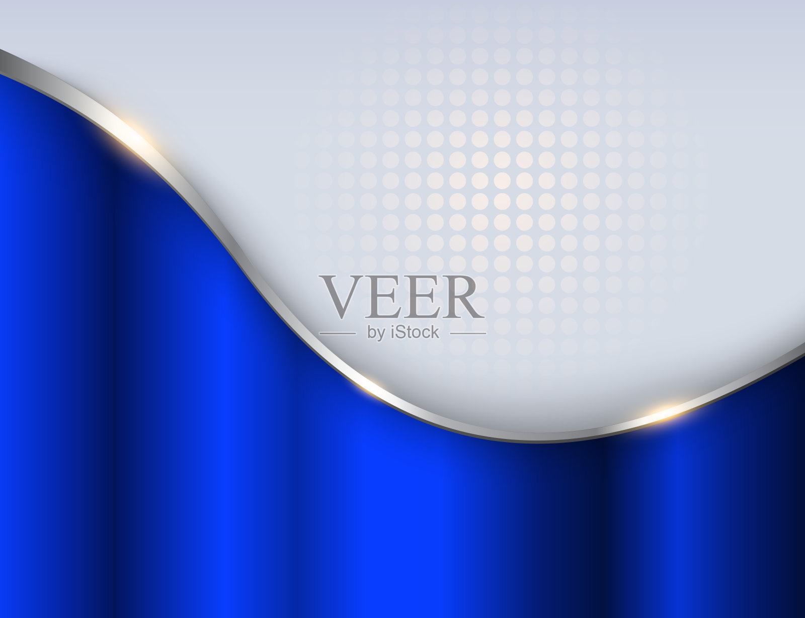 银色蓝色优雅的背景与波和点图案插画图片素材