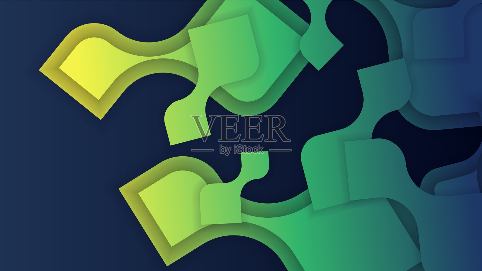 抽象形状绿色黄色彩色抽象设计背景插画图片素材