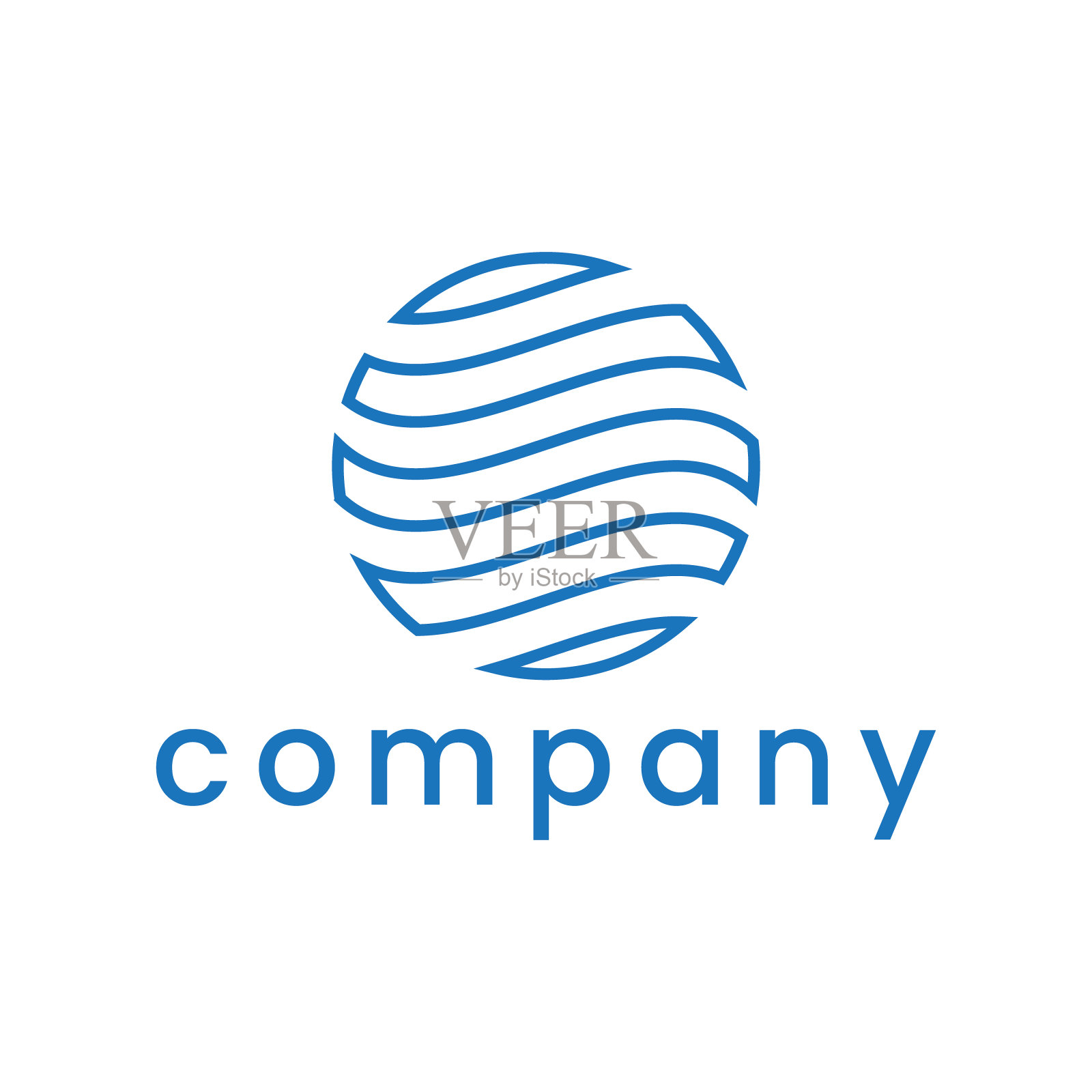 抽象的圆形波浪标志设计插画图片素材