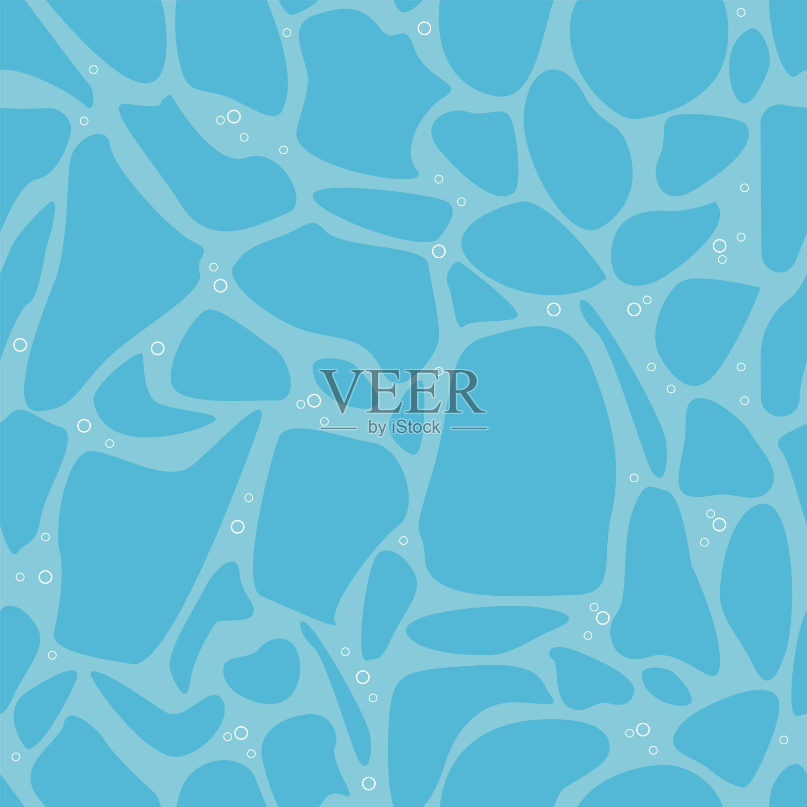 与水面无缝图案。平面矢量插图的t恤印刷，海报和其他用途。设计元素图片