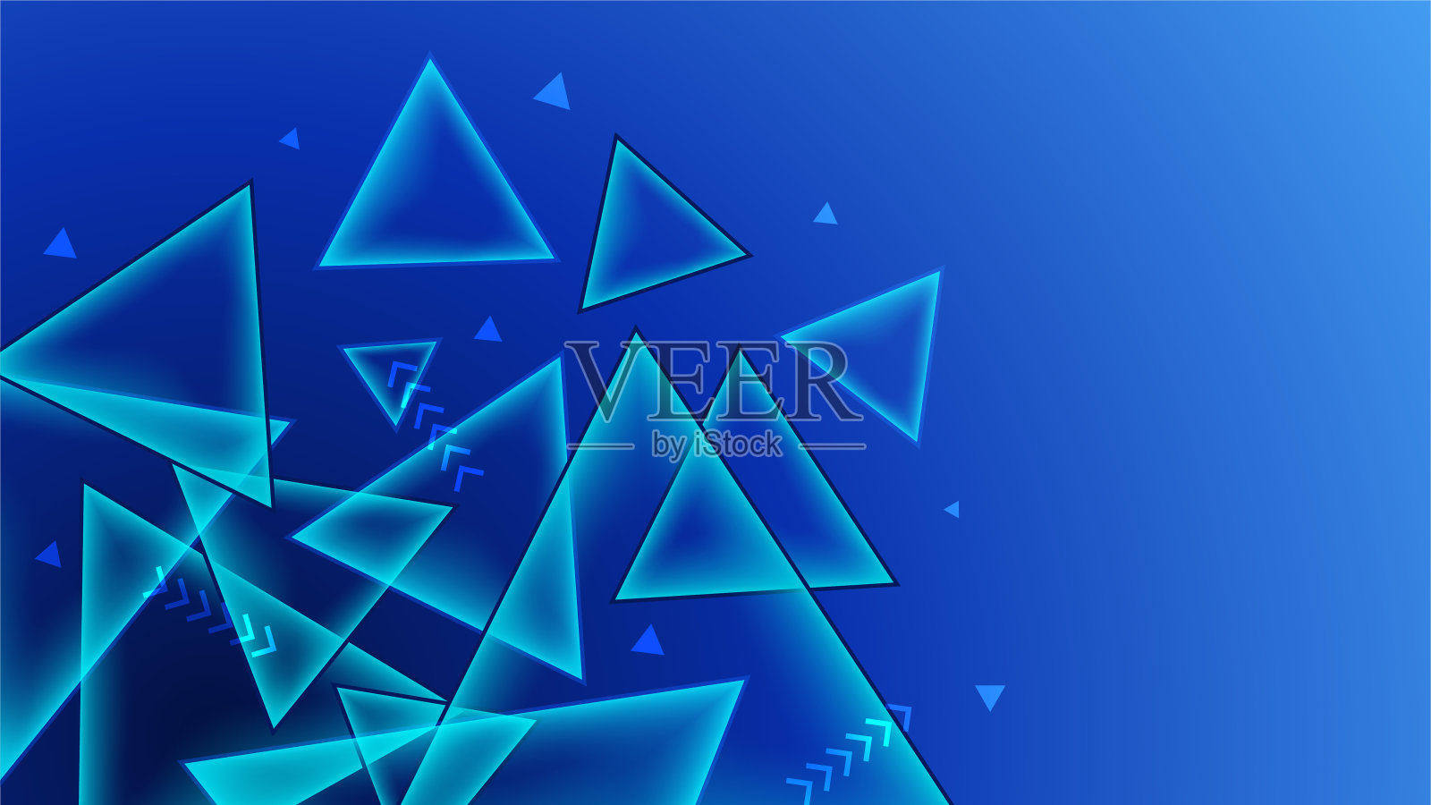 透明三角形蓝色彩色抽象设计背景插画图片素材