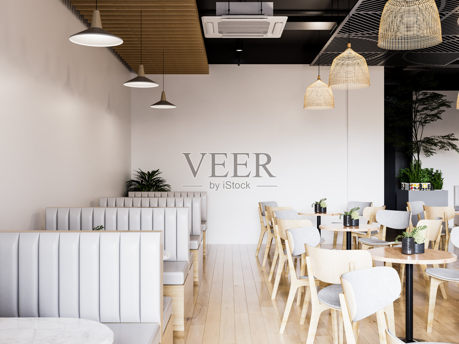 室内咖啡馆墙模型照片摄影图片