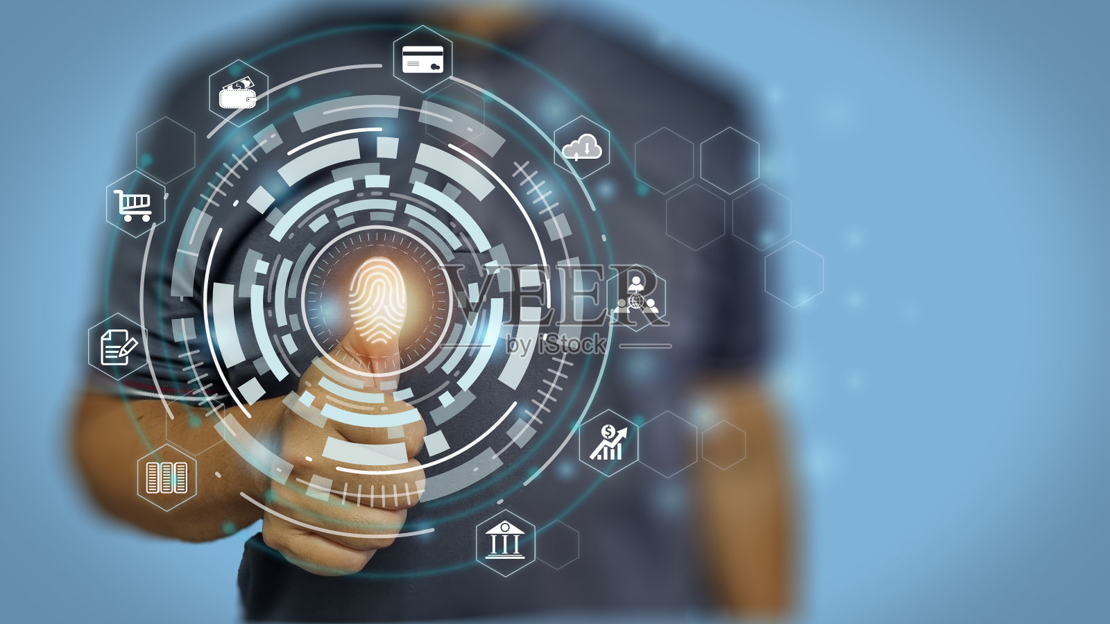 指纹扫描通过生物识别技术提供安全访问照片摄影图片