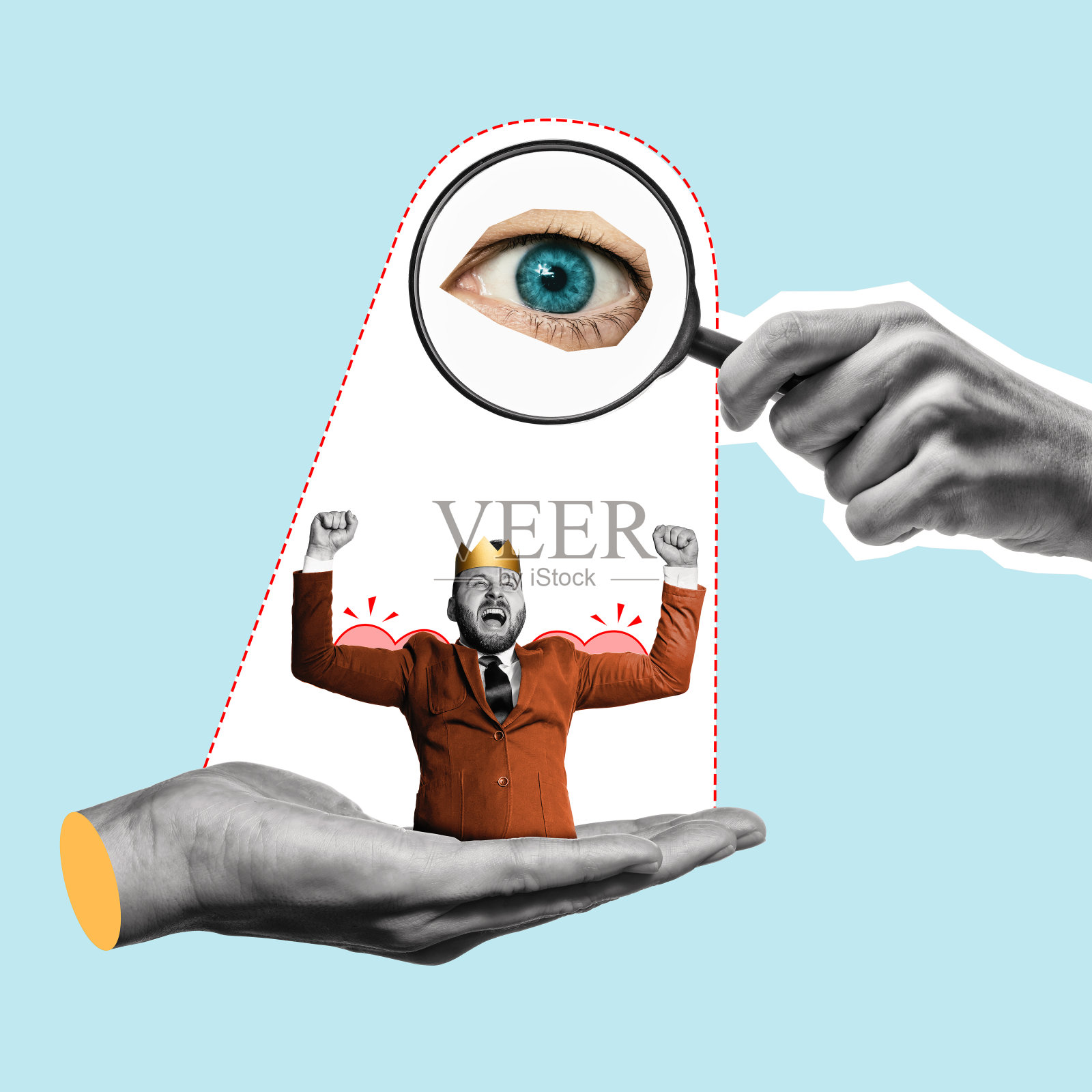 寻找独特的个性，艺术拼贴。插画图片素材