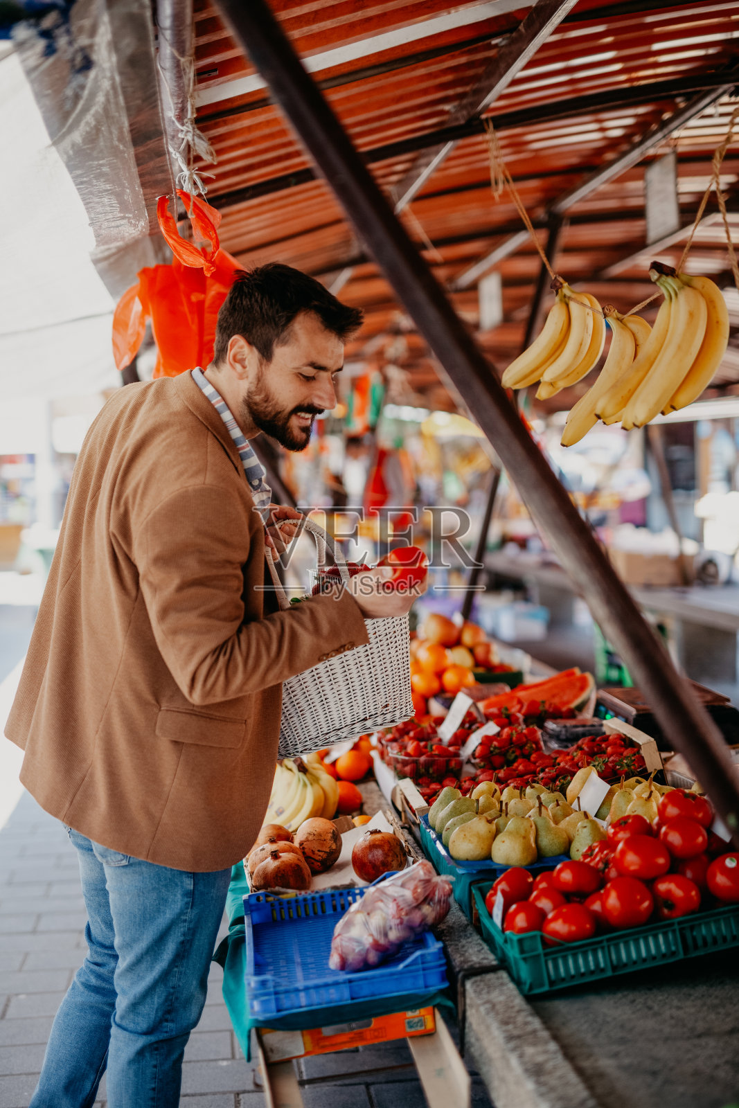 早街街市购物照片摄影图片