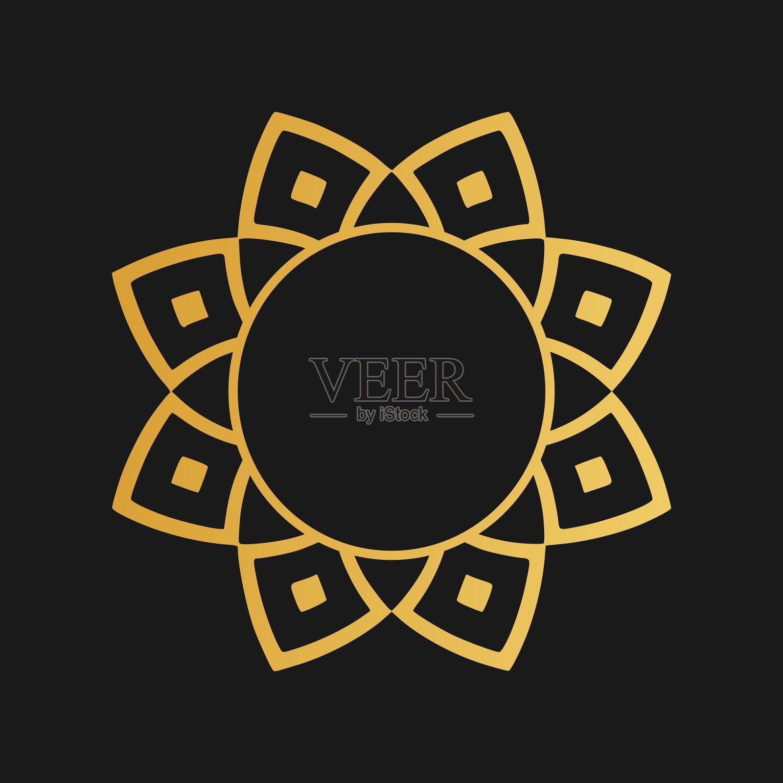 伊斯兰装饰。华丽的元素设计的地方，文字，婚礼请柬，贺卡。插画图片素材