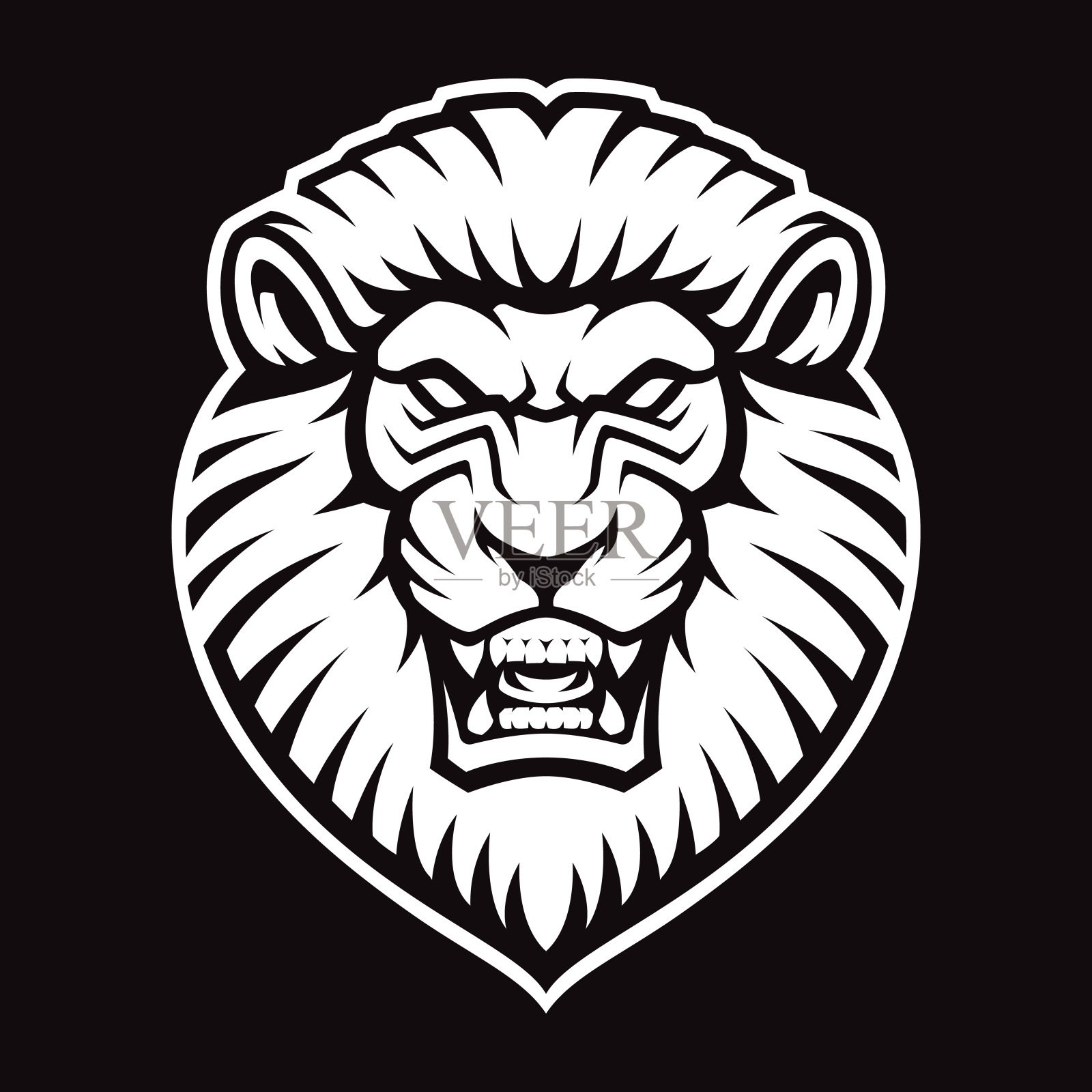 狮子矢量标志，本设计可作为体育会徽使用插画图片素材