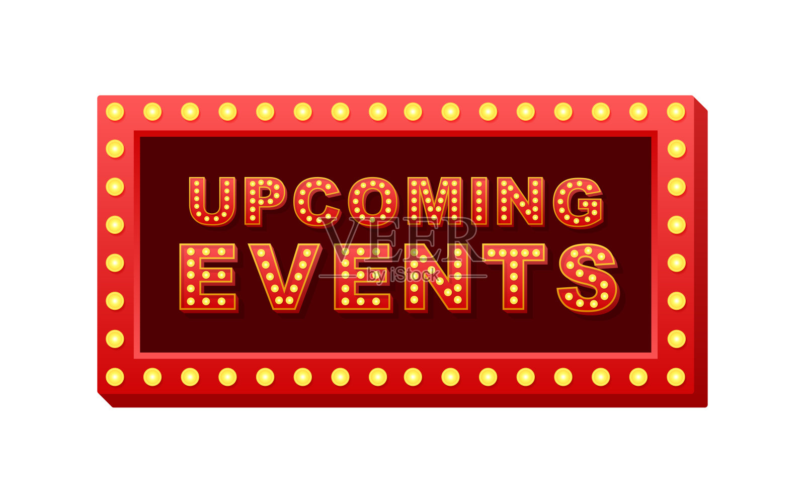 复古轻文本即将到来的事件。复古的灯泡。向量股票插图插画图片素材