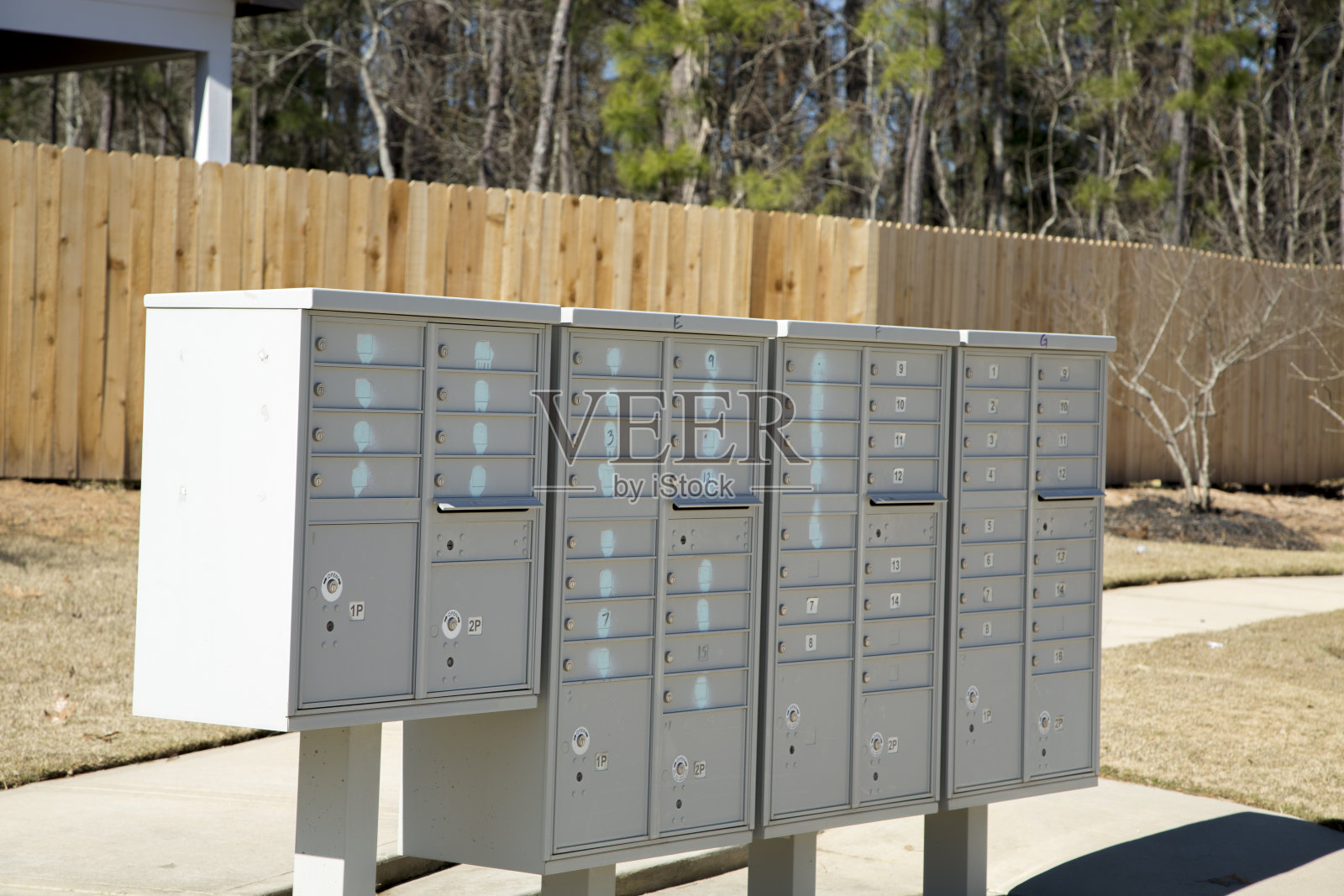 LV路边的美式邮箱。照片摄影图片