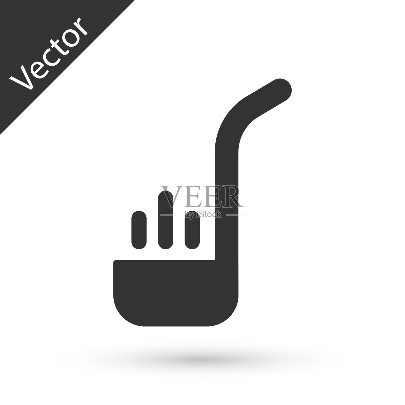 灰色厨房勺图标孤立在白色背景上。烹饪用具。刀叉匙的迹象。向量插画图片素材